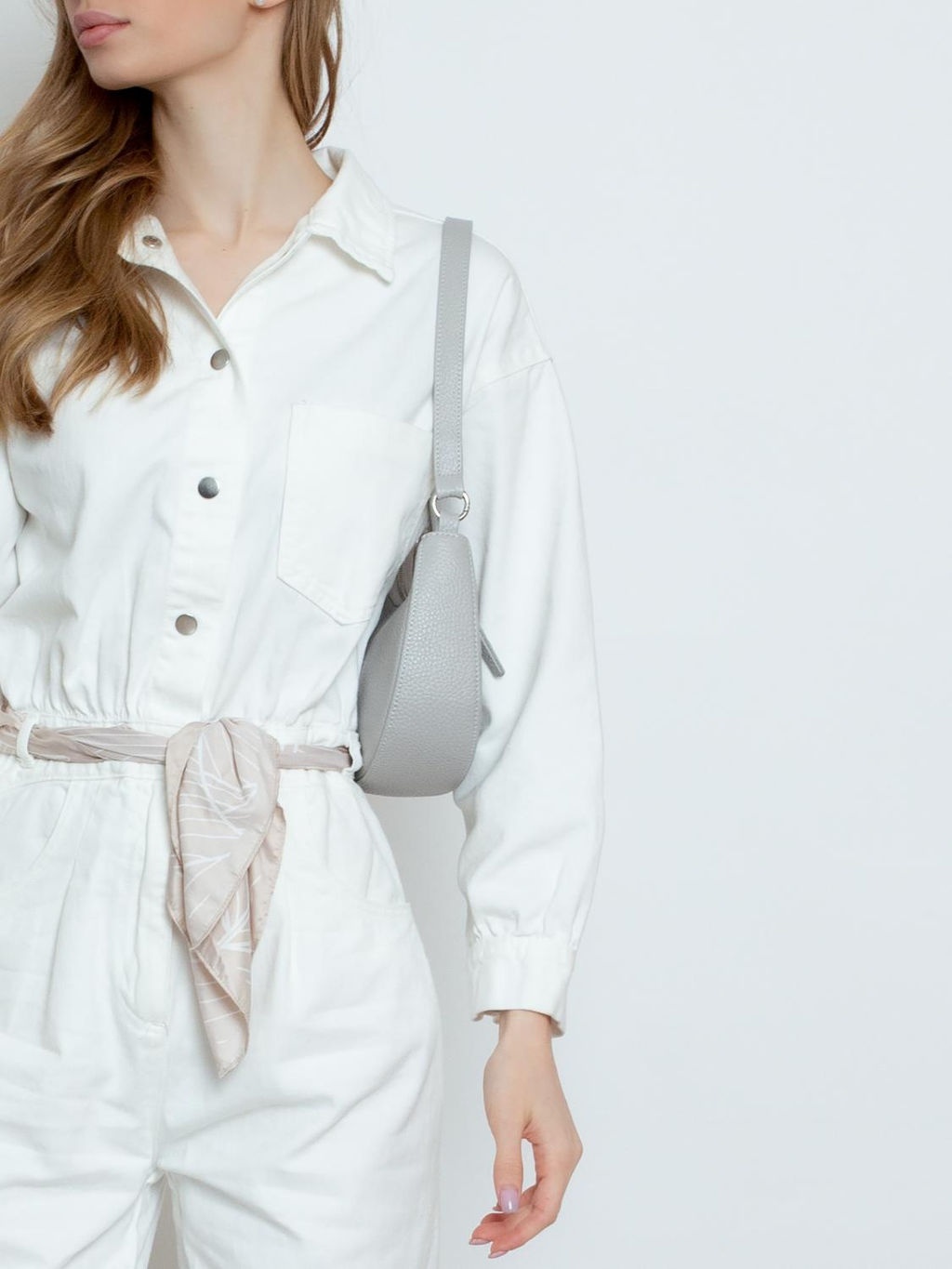 Женская кожаная сумка Richet 3167LN 334 Серый