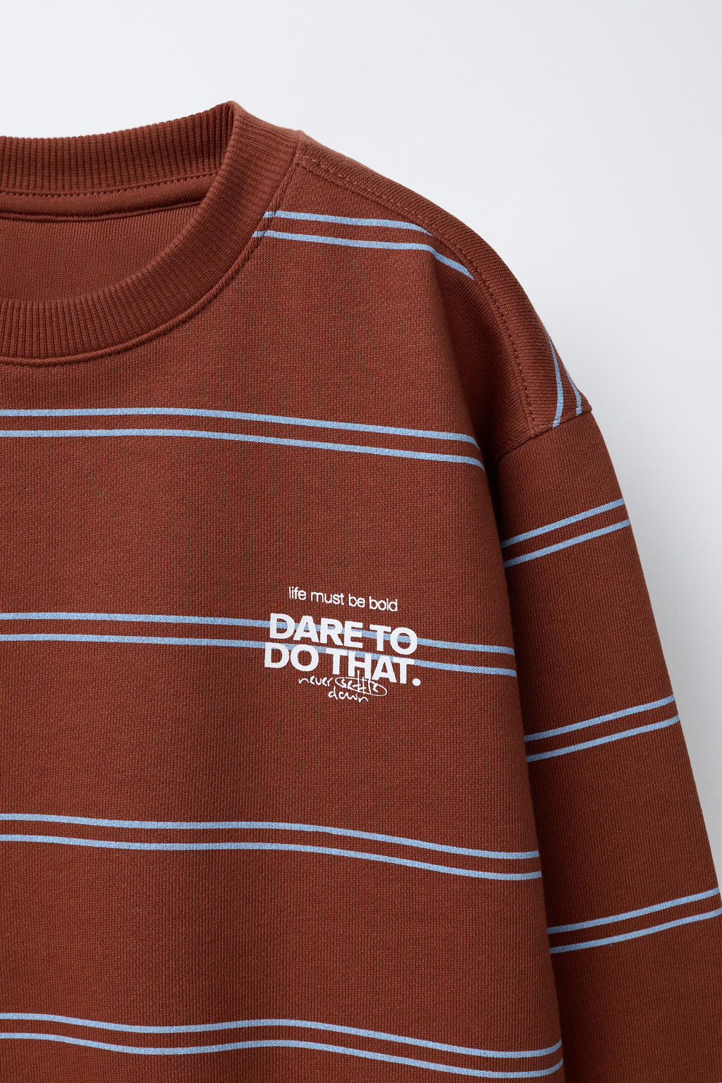 STRIPED SWEATSHIRT WITH SLOGAN - Zara фото 8