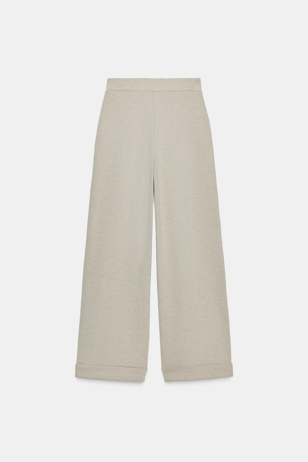 WIDE-LEG TWILL TROUSERS