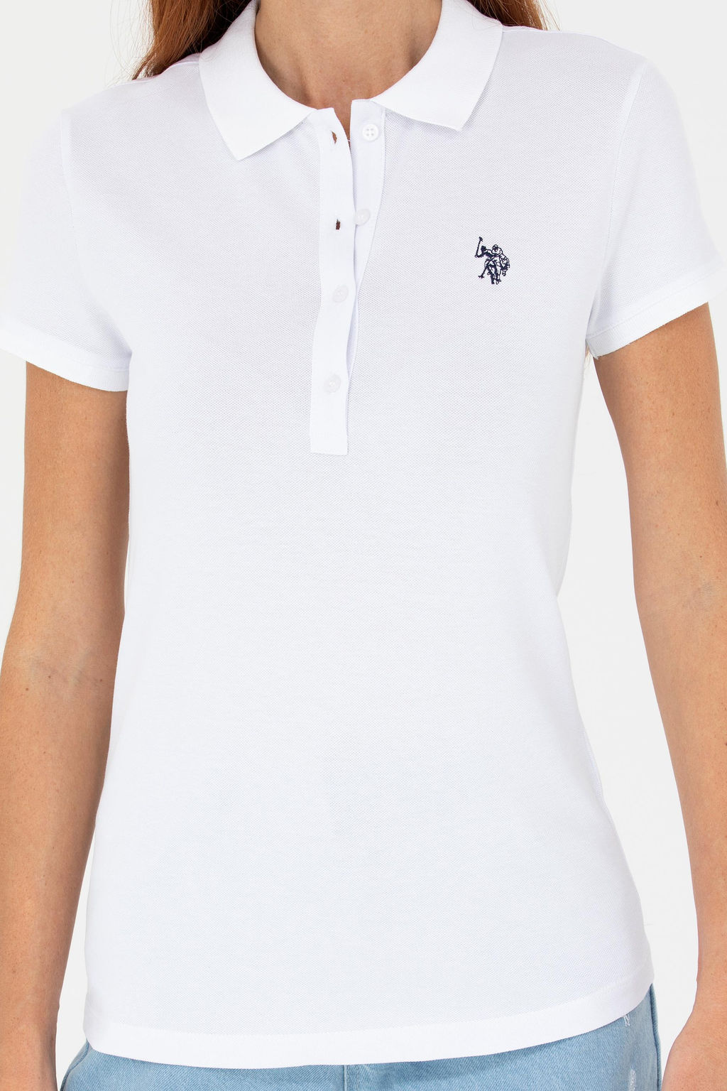 Женская белая базовая футболка - U.s. polo assn фото 20