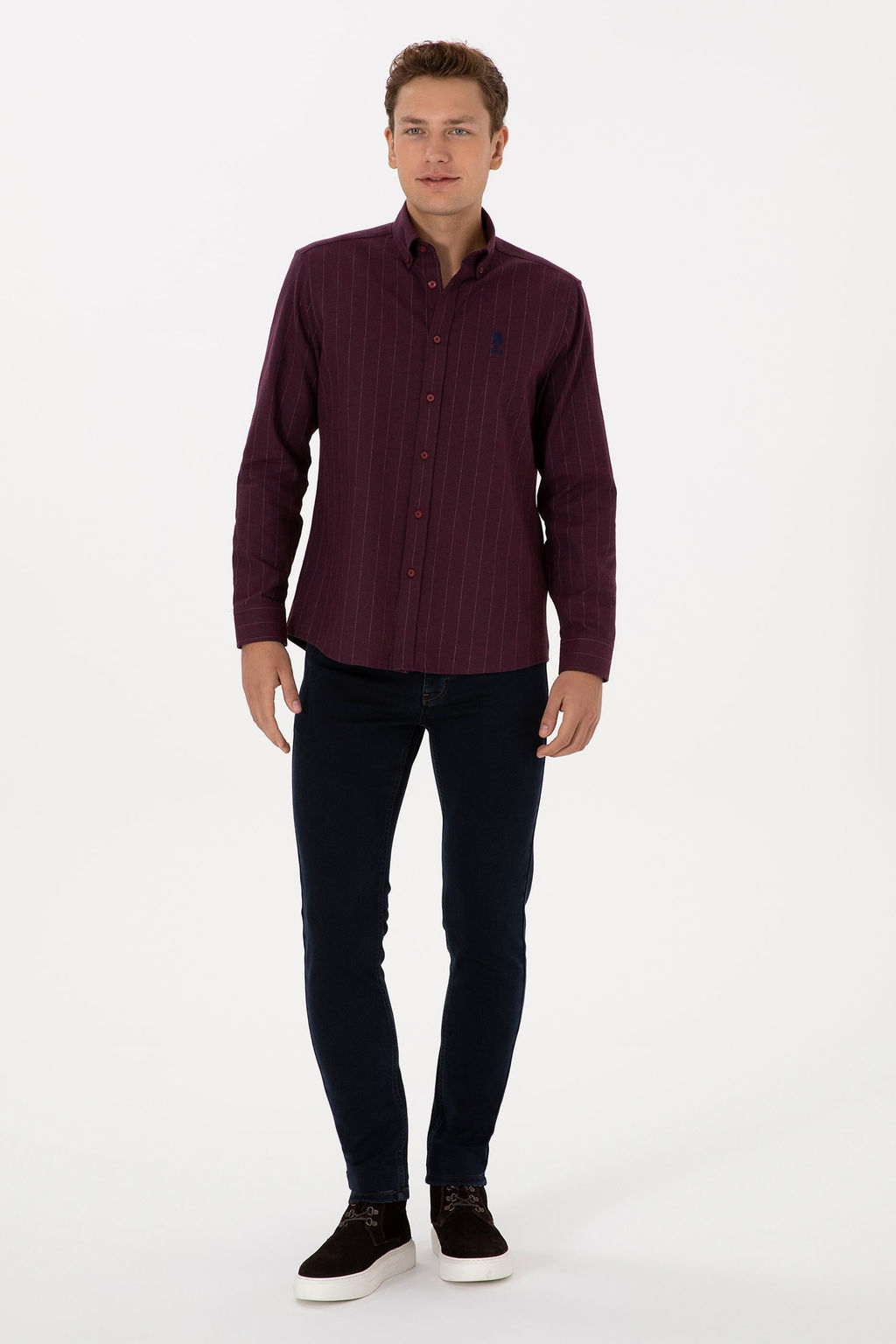 Erkek Koyu Mavi Slim Fit Jean Pantolon