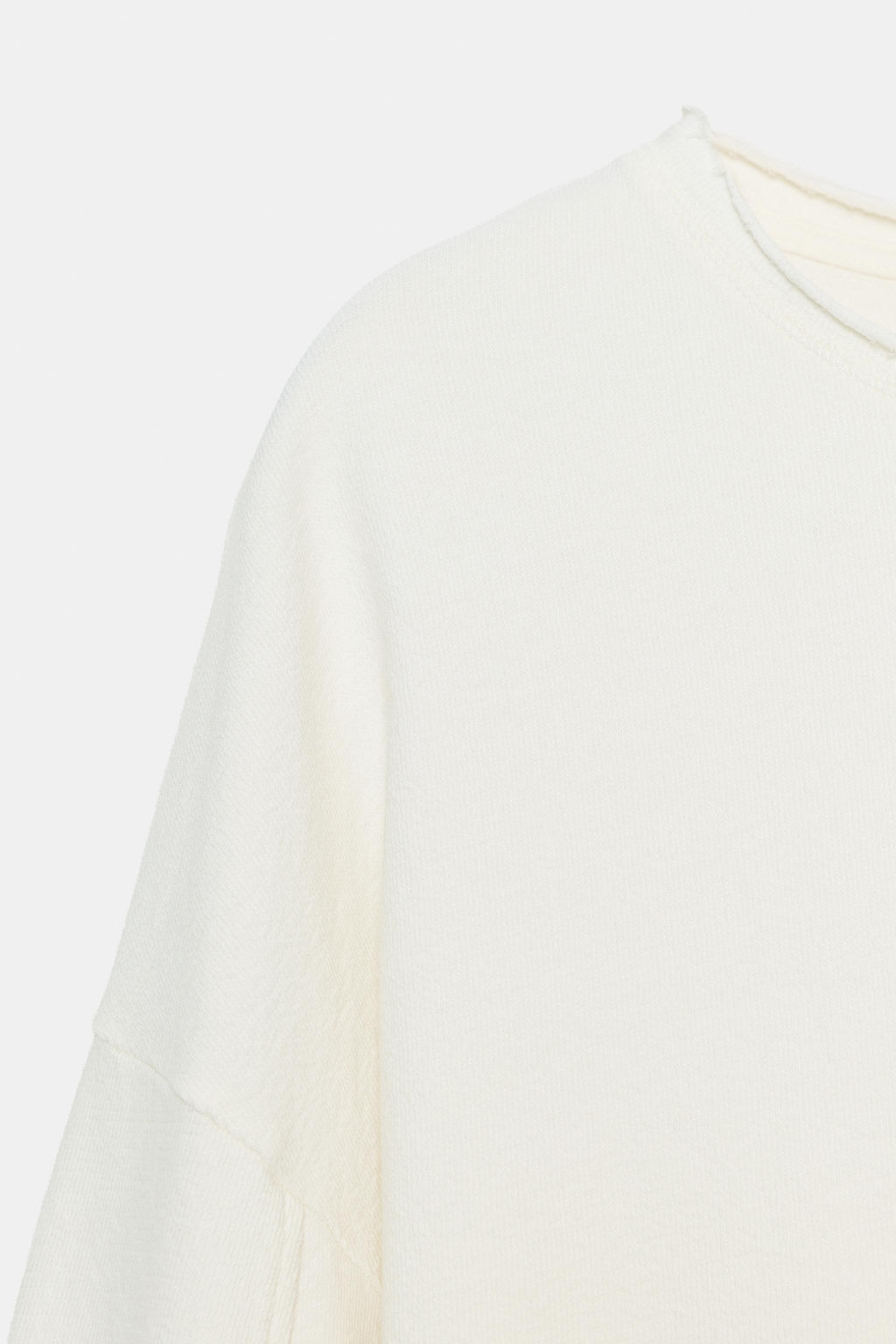 CAMISETA TEXTURA MANGA LARGA / Blanco roto - Zara фото 8