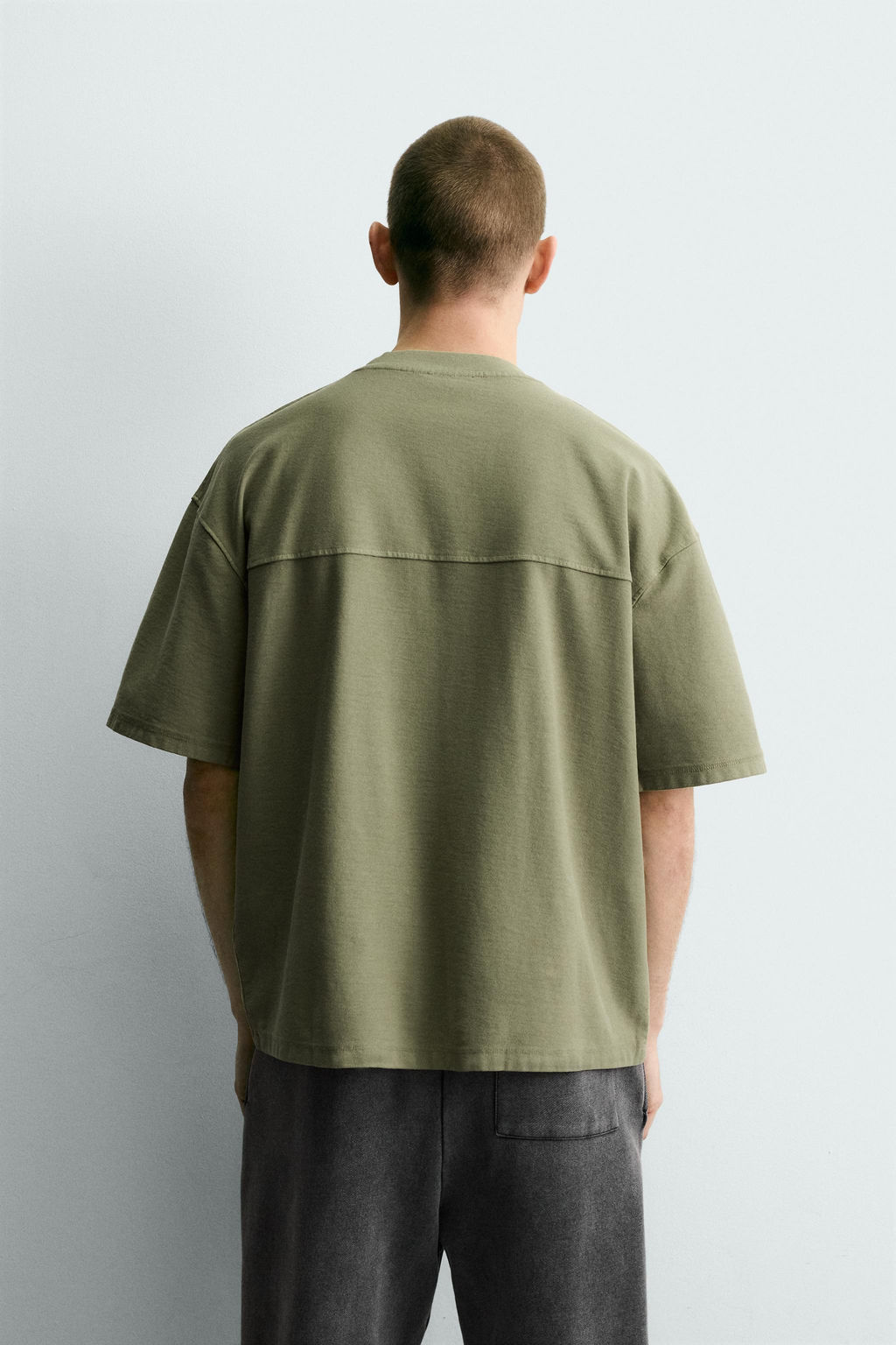 CAMISETA BOXY FIT B?SICA / Verde - Zara фото 3