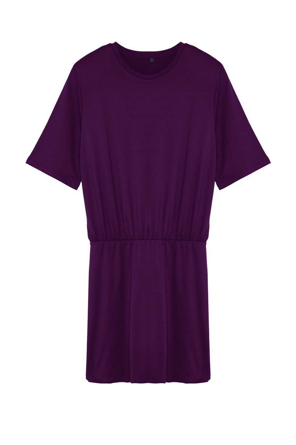 Mor Duz Yumusak Kumasl? Fitted/Vucuda Oturan K?sa Kollu Esnek Orme Elbise TWOSS24EL00756