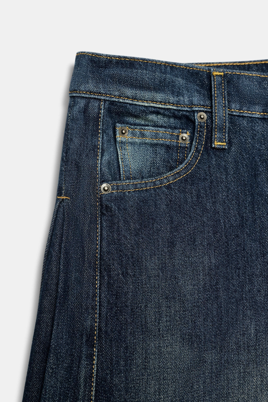 ZW COLLECTION MID-WAIST WIDE-LEG SIDE PLEATED JEANS - Zara фото 5