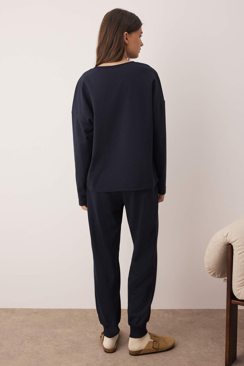 Ekru Y?lbas? Temal? Slogan Nak?sl? Orme Pijama Tak?m? THMAW26PT00034 - Trendyolmilla фото 7