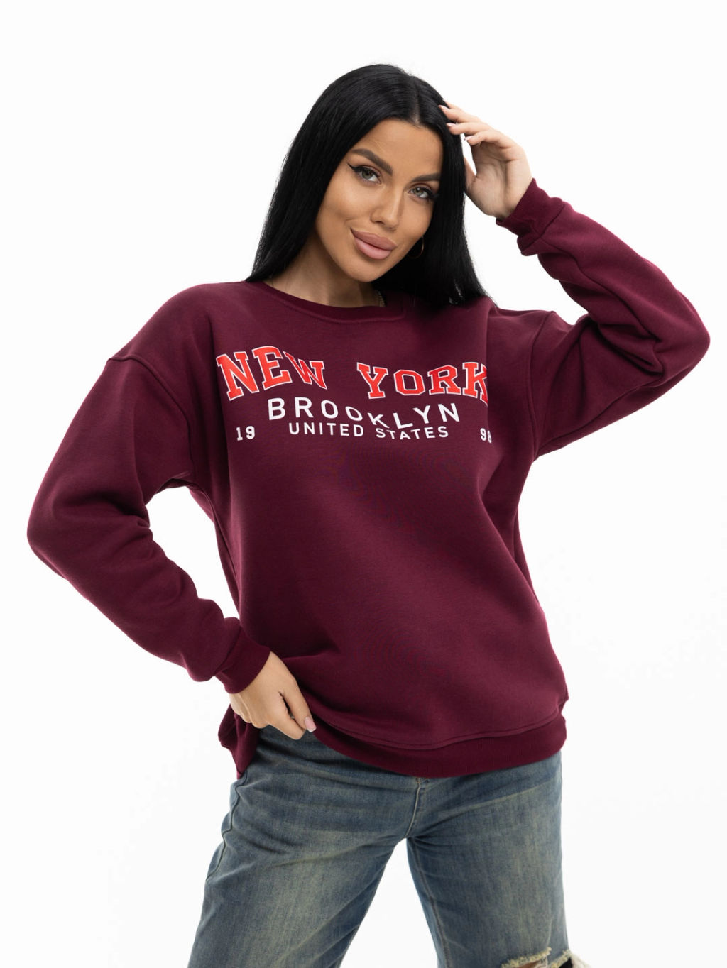 Толстовка женская, цвет бордо
