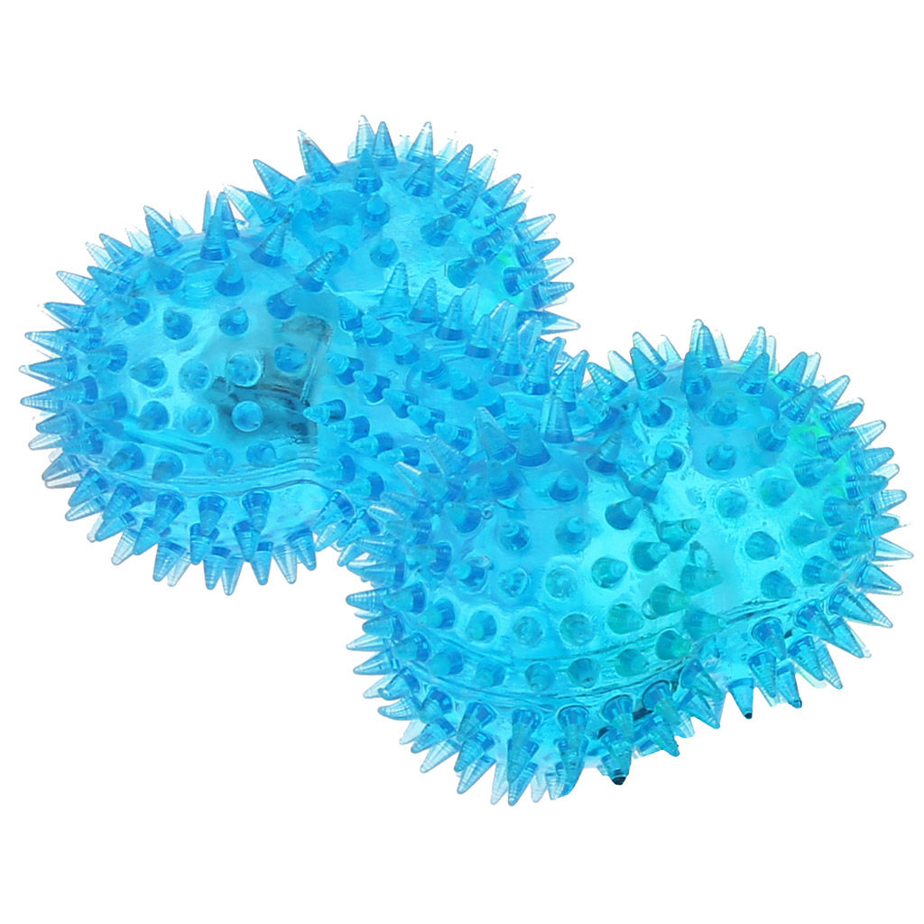 Пэт тойс (Pet toys) Игрушка для собаки Косточка с шипами 11х7см h5см, ПВХ, с пищалкой, светящаяся, на картоне, прозрачная, цвета в ассортименте: синий, розовый, зеленый, желтый (Китай) - Домашняя Мода фото 3
