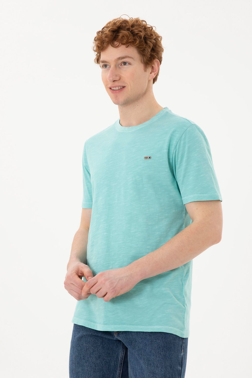 Мужская мятная базовая футболка Неожиданная скидка в корзине - U.s. polo assn фото 3