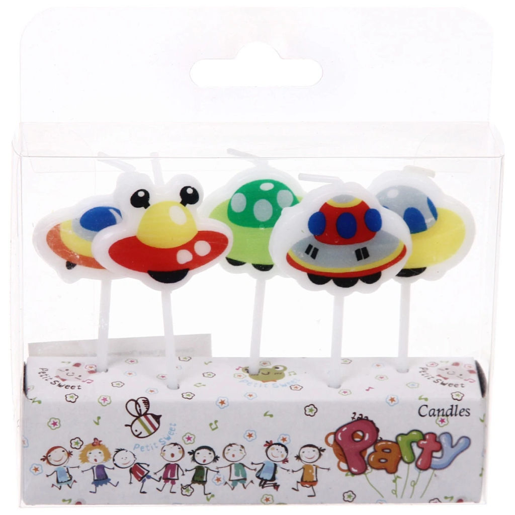 Цена за 12 шт. Свечи для торта "Космический десант" (набор 5 шт) 8 см