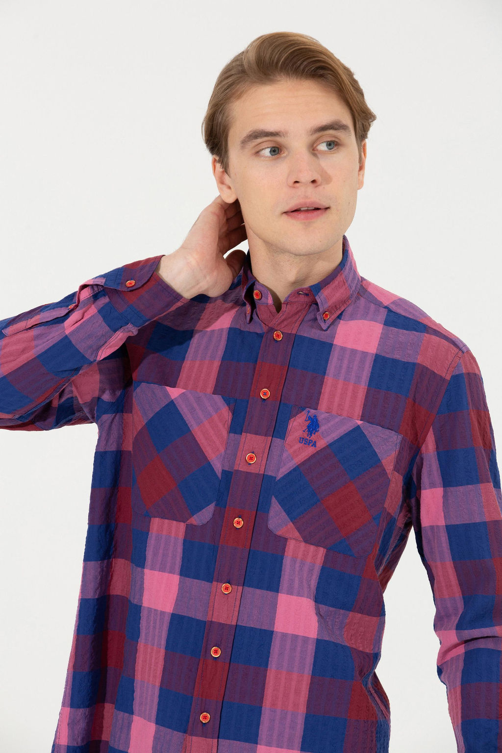 U. S. Polo Assn Мужская красная рубашка с длинным рукавом - U.s. polo assn фото 2