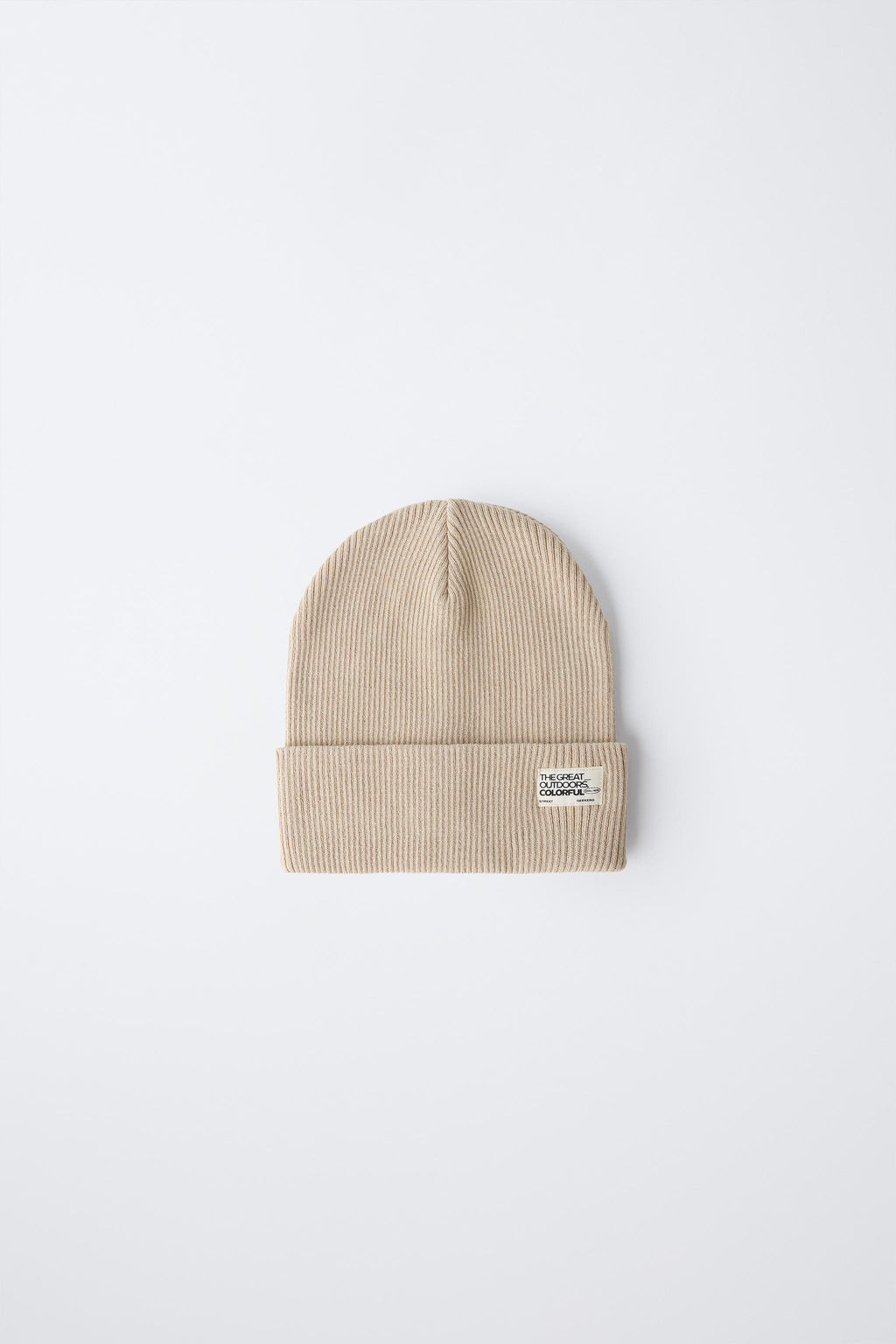 RIBBED KNIT BEANIE WITH LABEL - Zara фото 5
