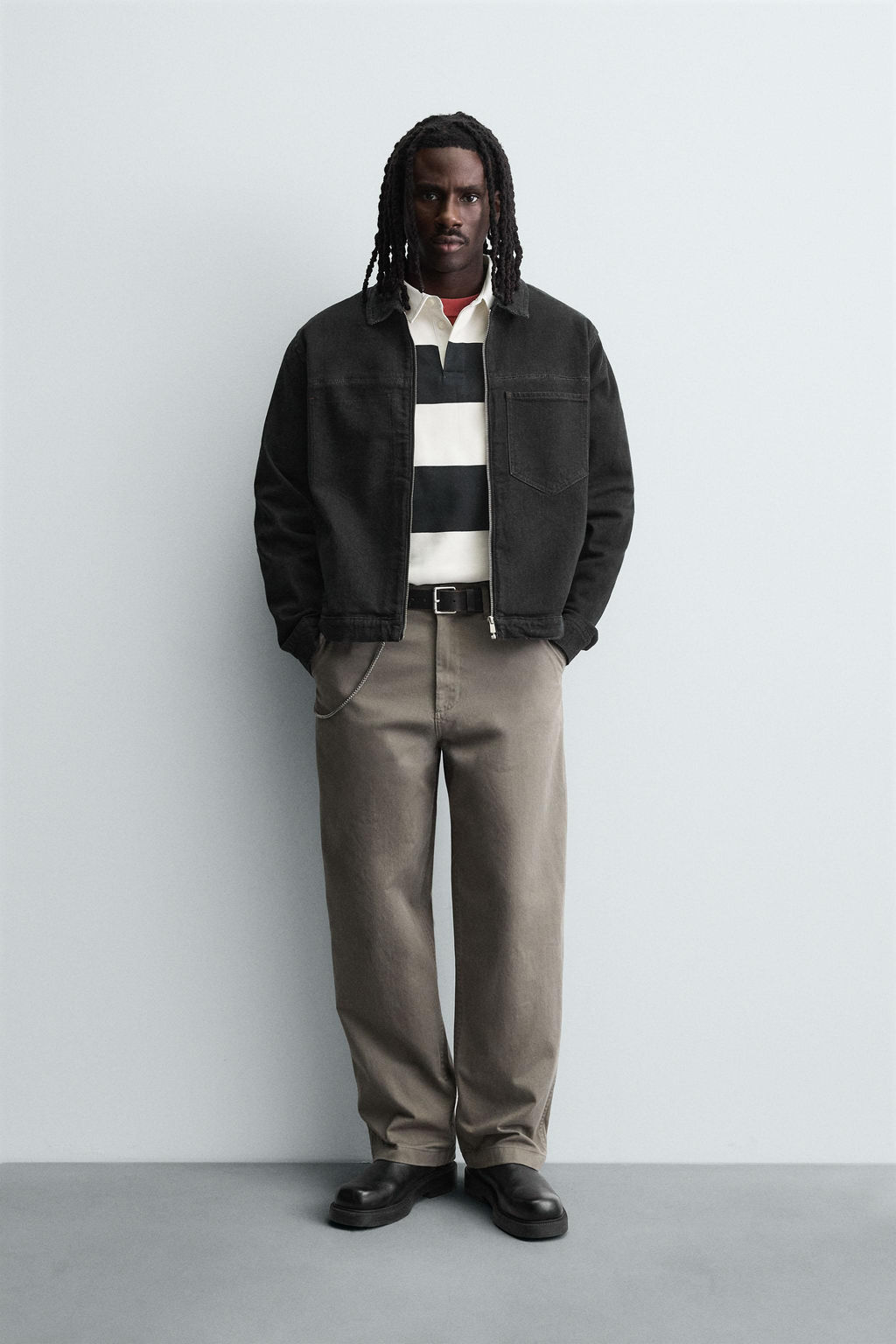 DENIM ZIP-UP OVERSHIRT