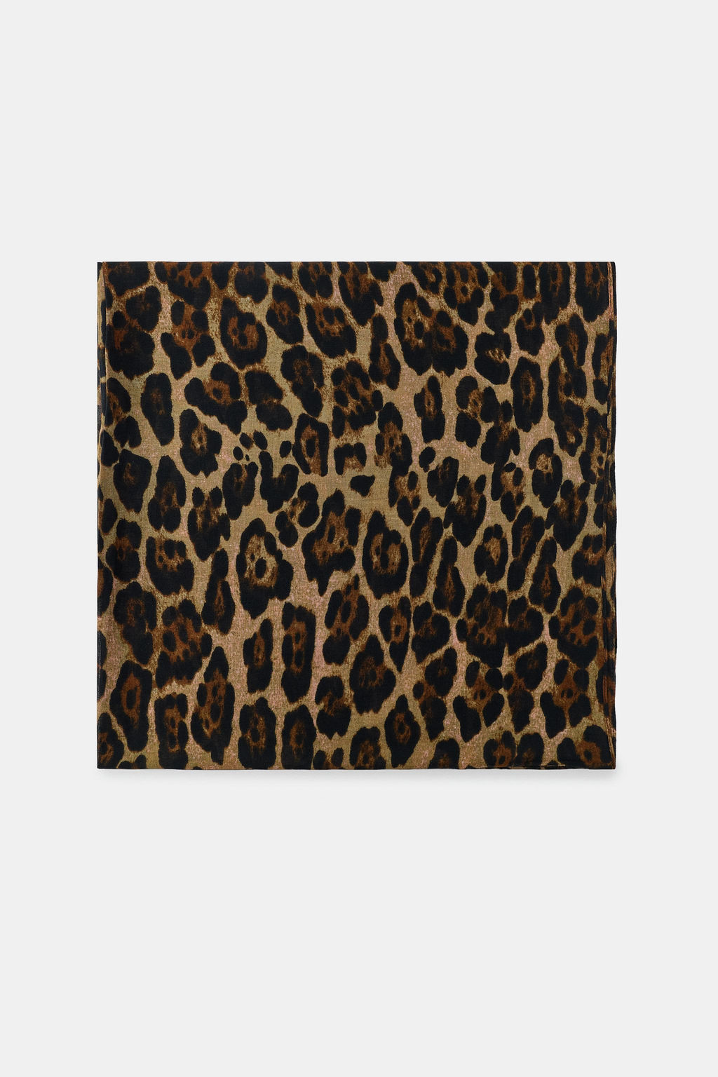 Платок Panuelo Lino Estampado Animal Leopardo льняной