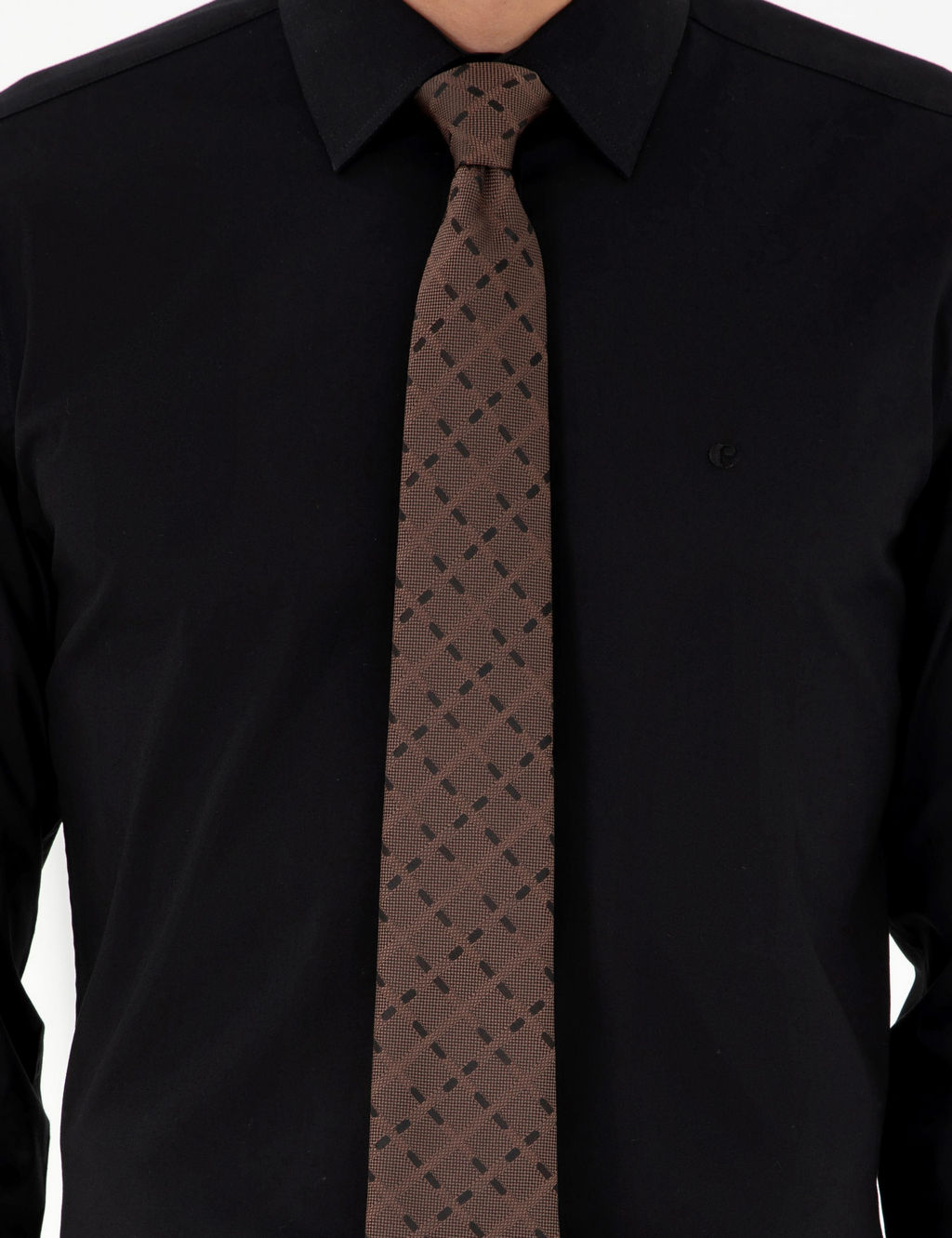 Черная рубашка узкого кроя с длинным рукавом - Cacharel фото 6