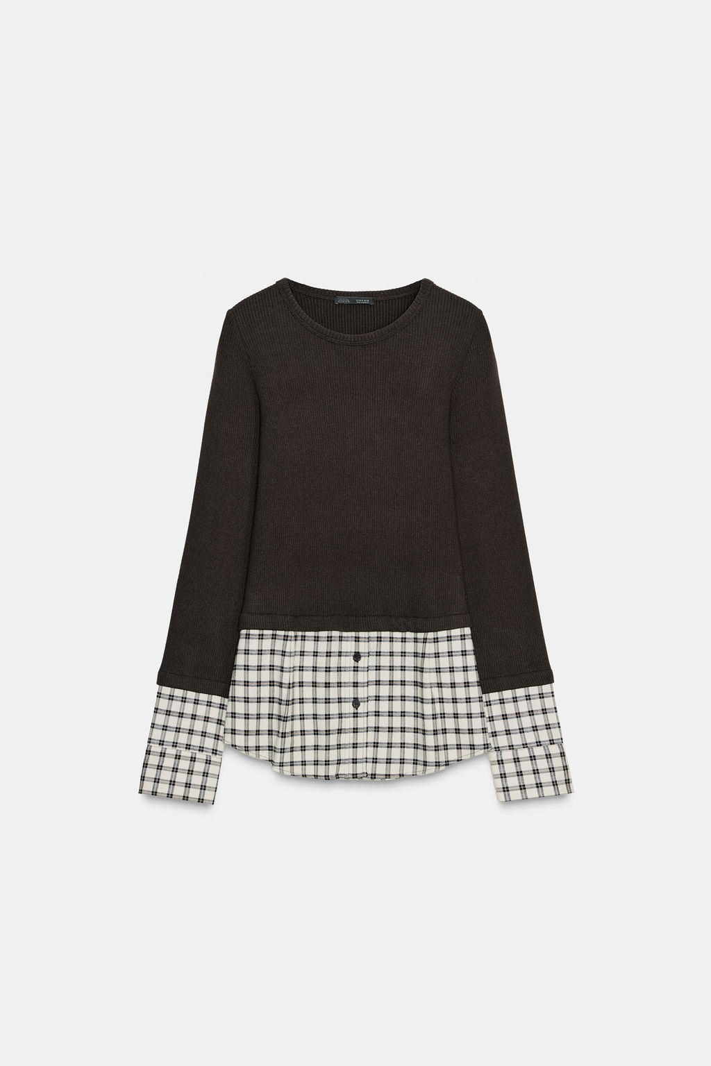 CONTRAST CHECK T-SHIRT - Zara фото 10