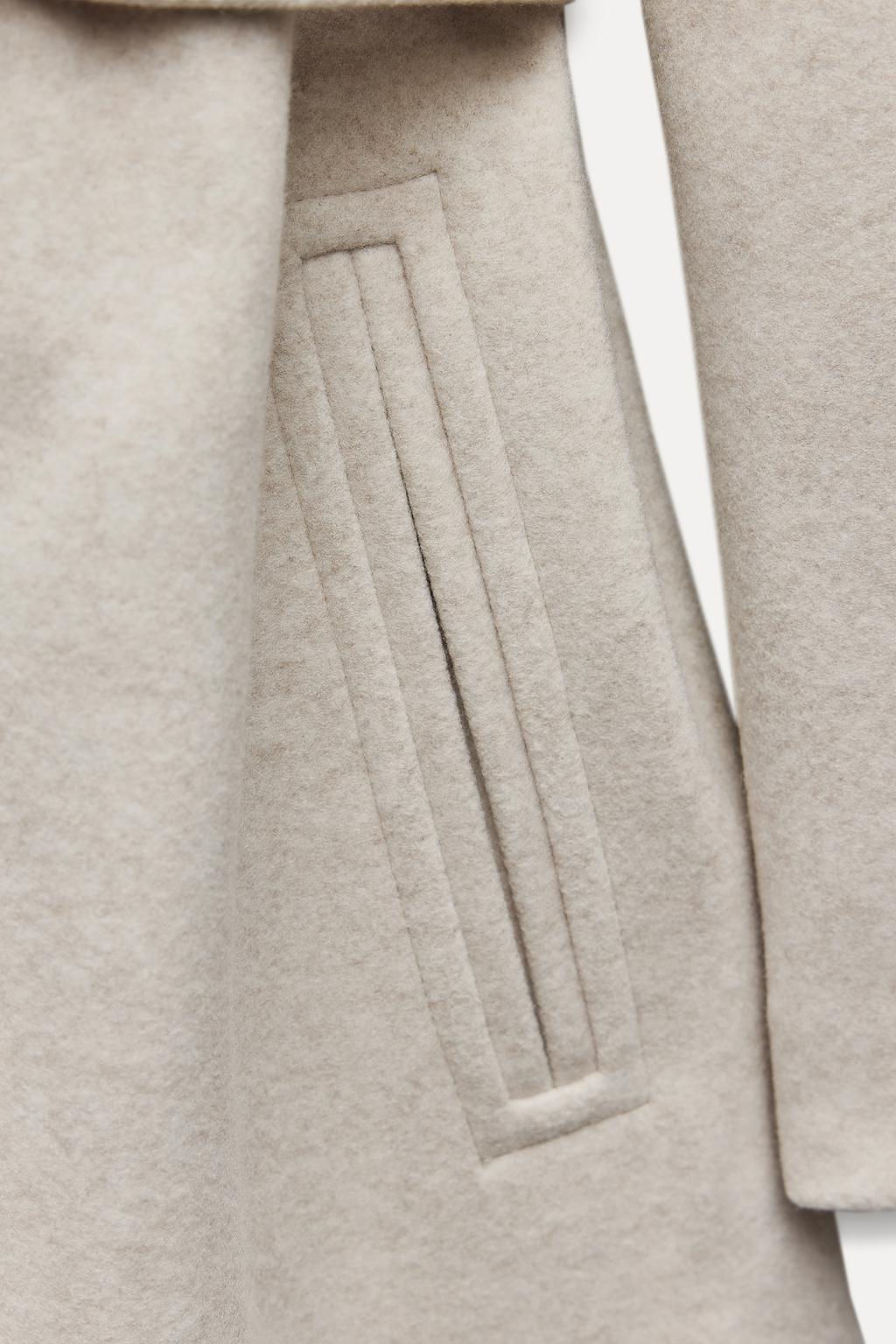 SOFT HOODED BELTED COAT - Zara фото 12