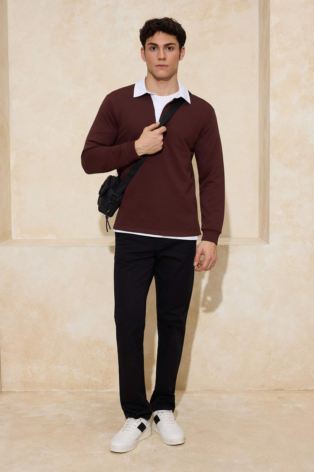 Lacivert Yeni Oversize/Genis Kesim Yakas? Dokuma Polo Yaka Sweatshirt TMNAW26SW00012 - Trendyolmilla фото 12