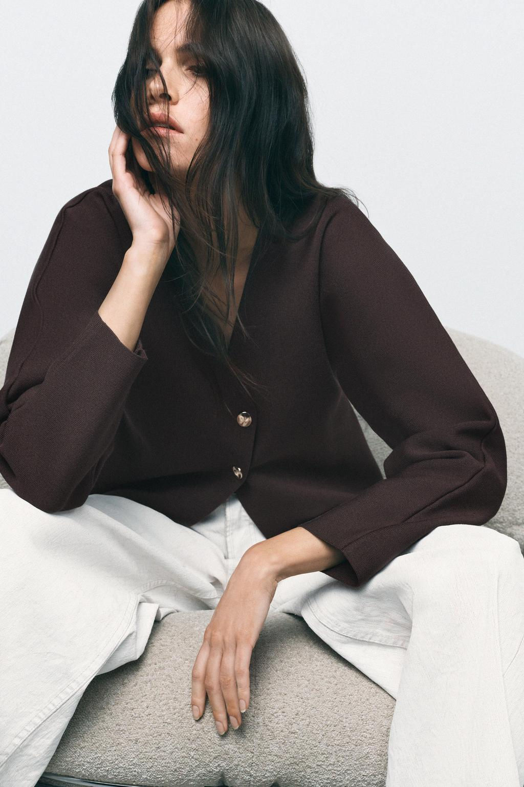 KNIT WRAP CARDIGAN - Zara фото 4