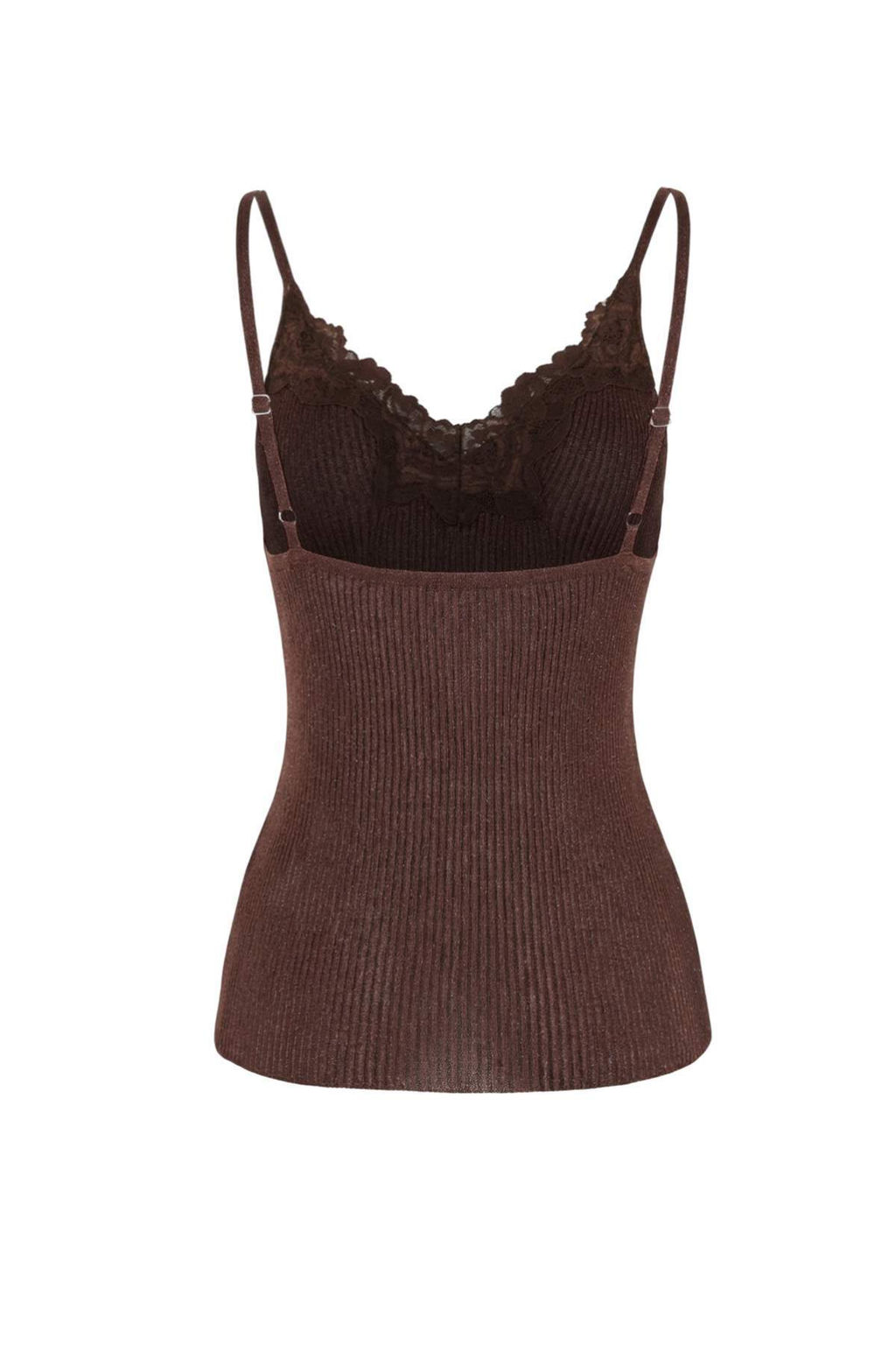 Kahverengi 2li Yazl?k Ozel Iplik Dantel Detayl? Triko Bluz-H?rka TWOSS26HI00016