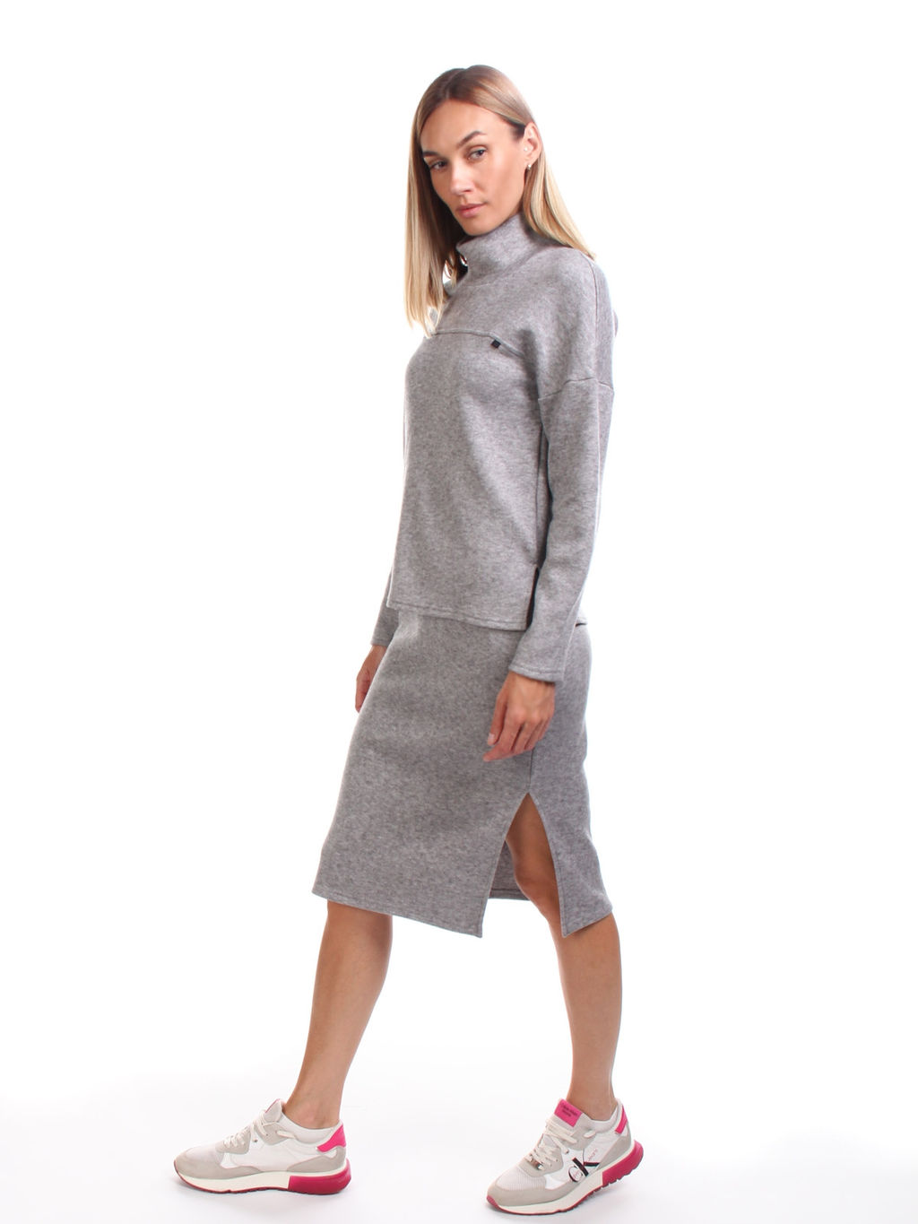 КОСТЮМ С ЮБКОЙ КС6667 СЕРАЯ АНГОРА - Assana фото 2