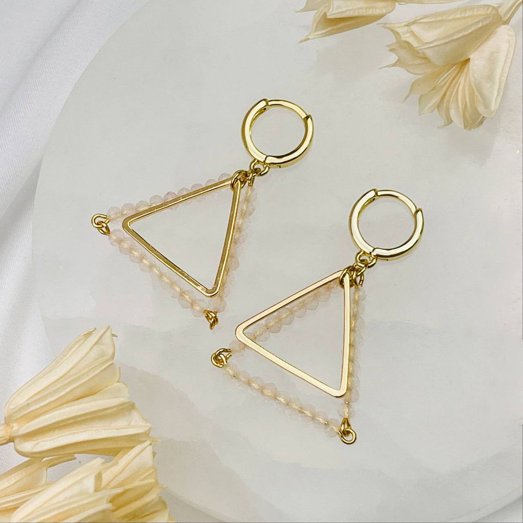 Серьги из Розового кварца