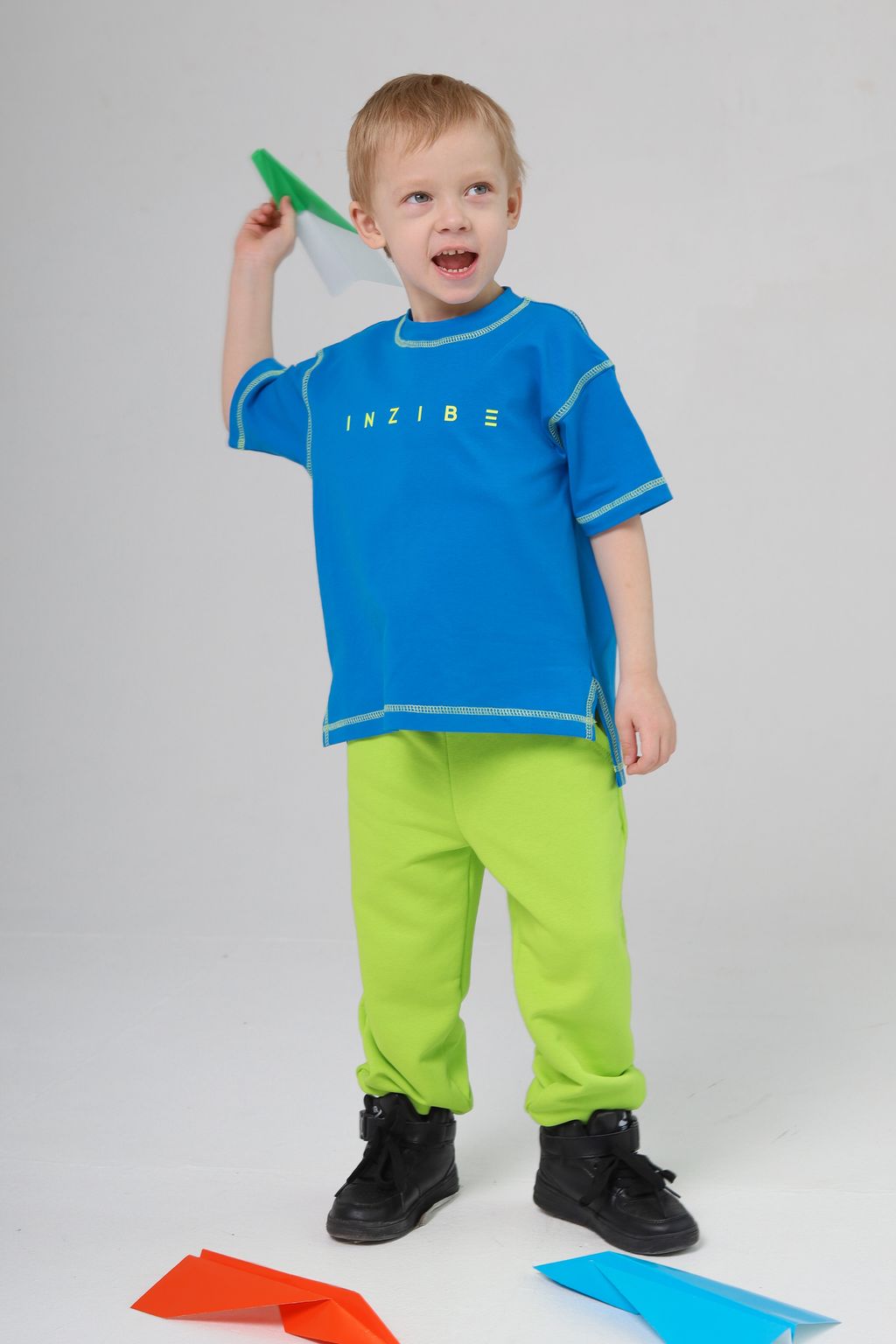 Брюки базовые for kids COLOUR MIX, неон - Inzibe фото 4