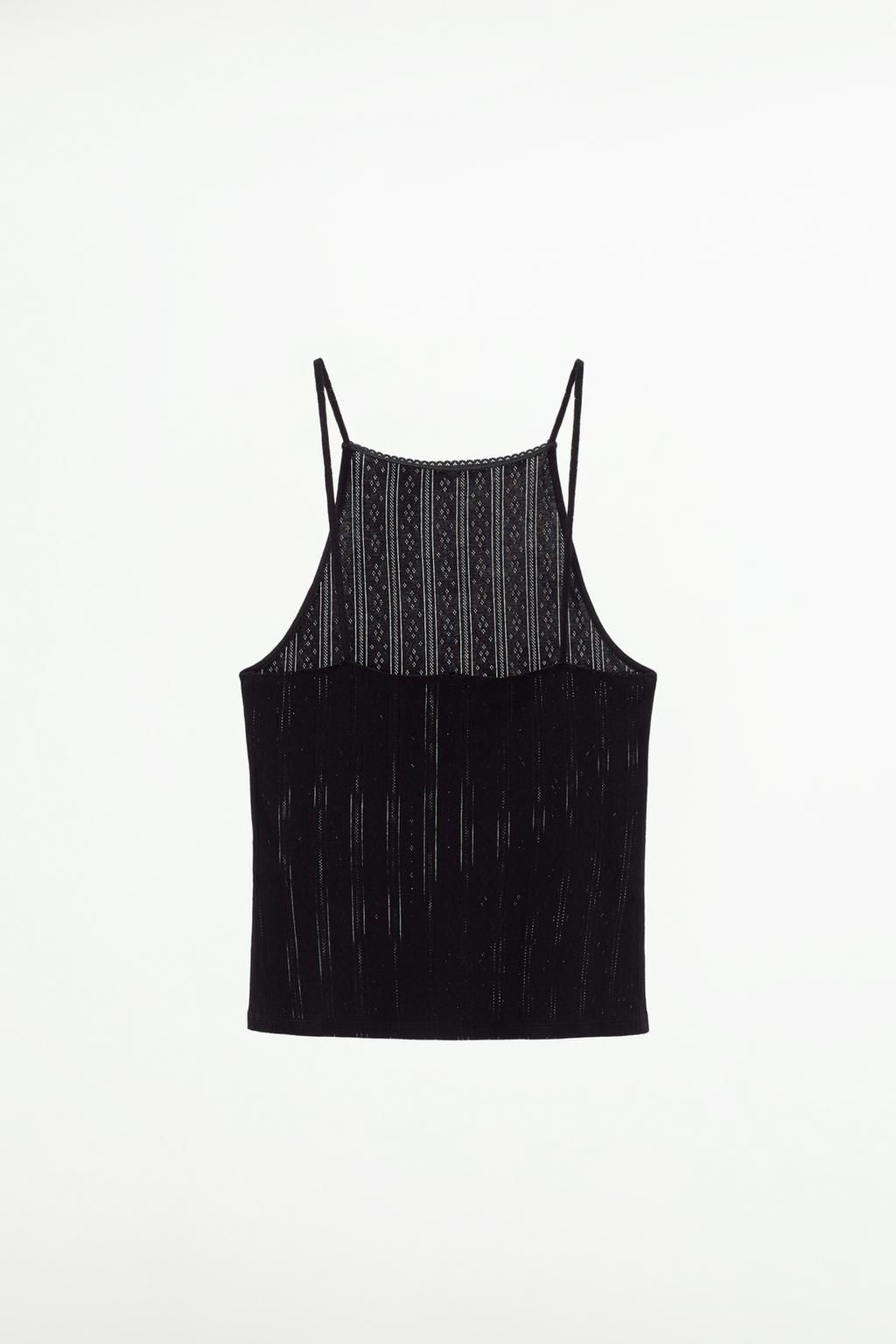 POINTELLE TOP WITH LACE TRIMS - Zara фото 10