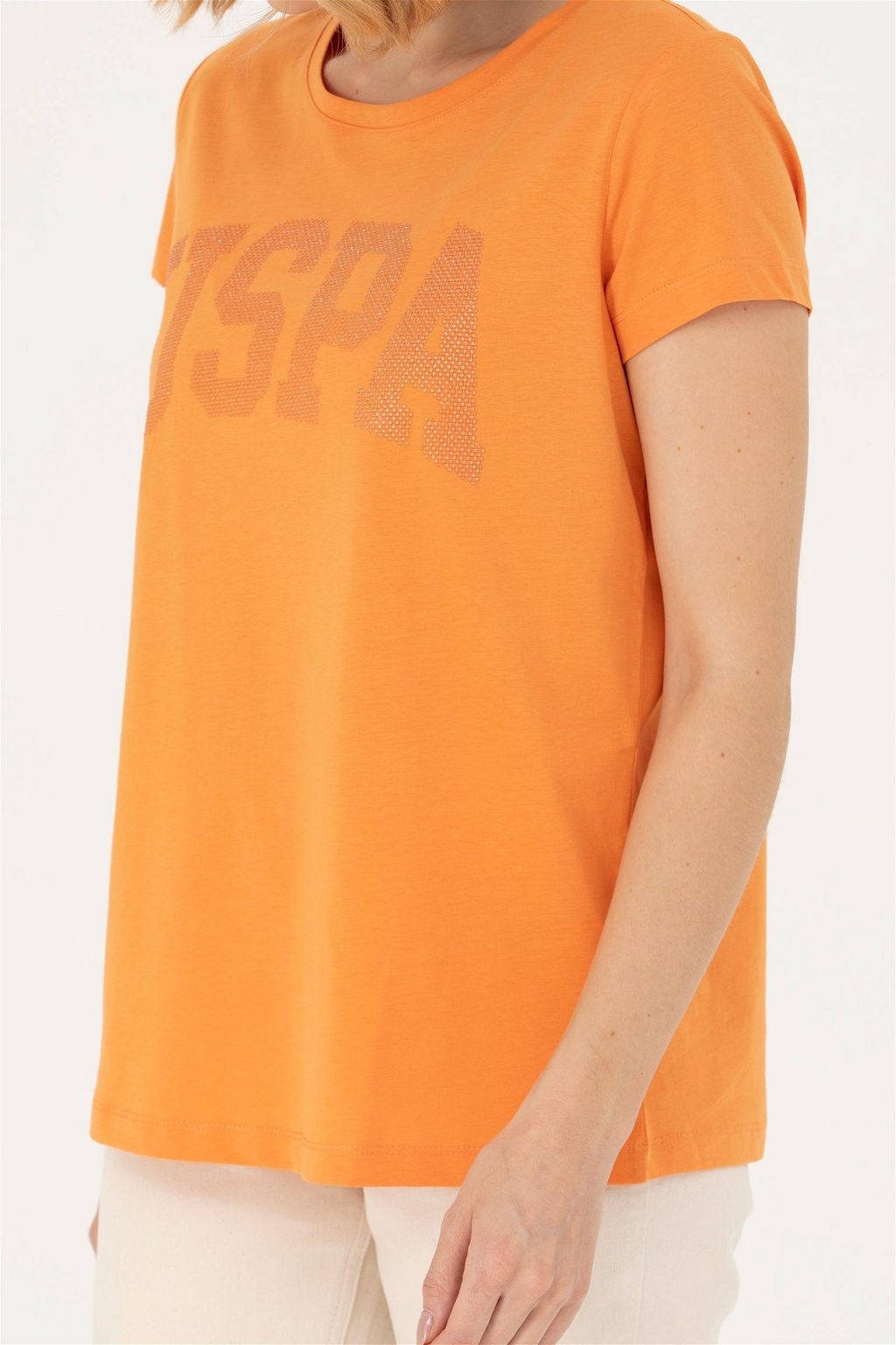 Женская оранжевая базовая футболка - U.s. polo assn фото 6