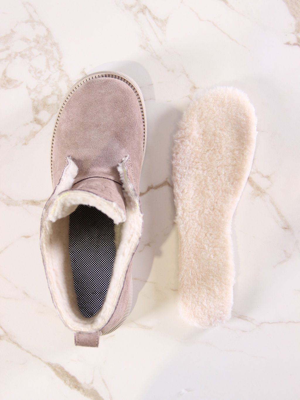 Ботинки 308.патрицияka.Капучино замша R/шерсть