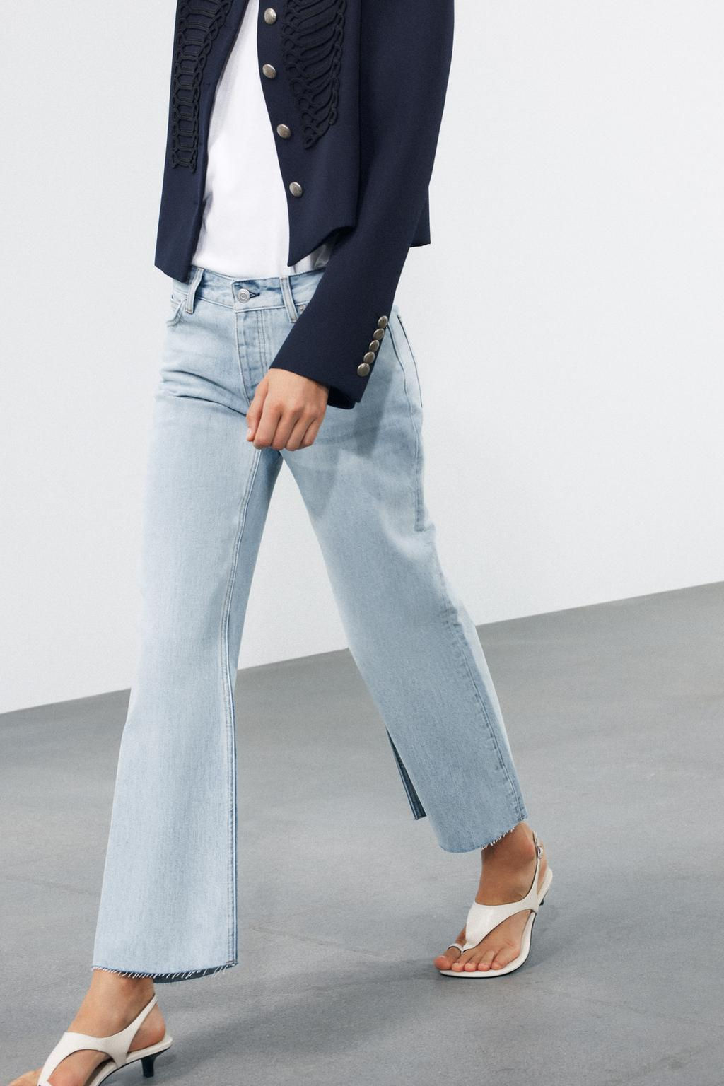 ZW COLLECTION LOW-RISE CROPPED FLARE JEANS - Zara фото 3
