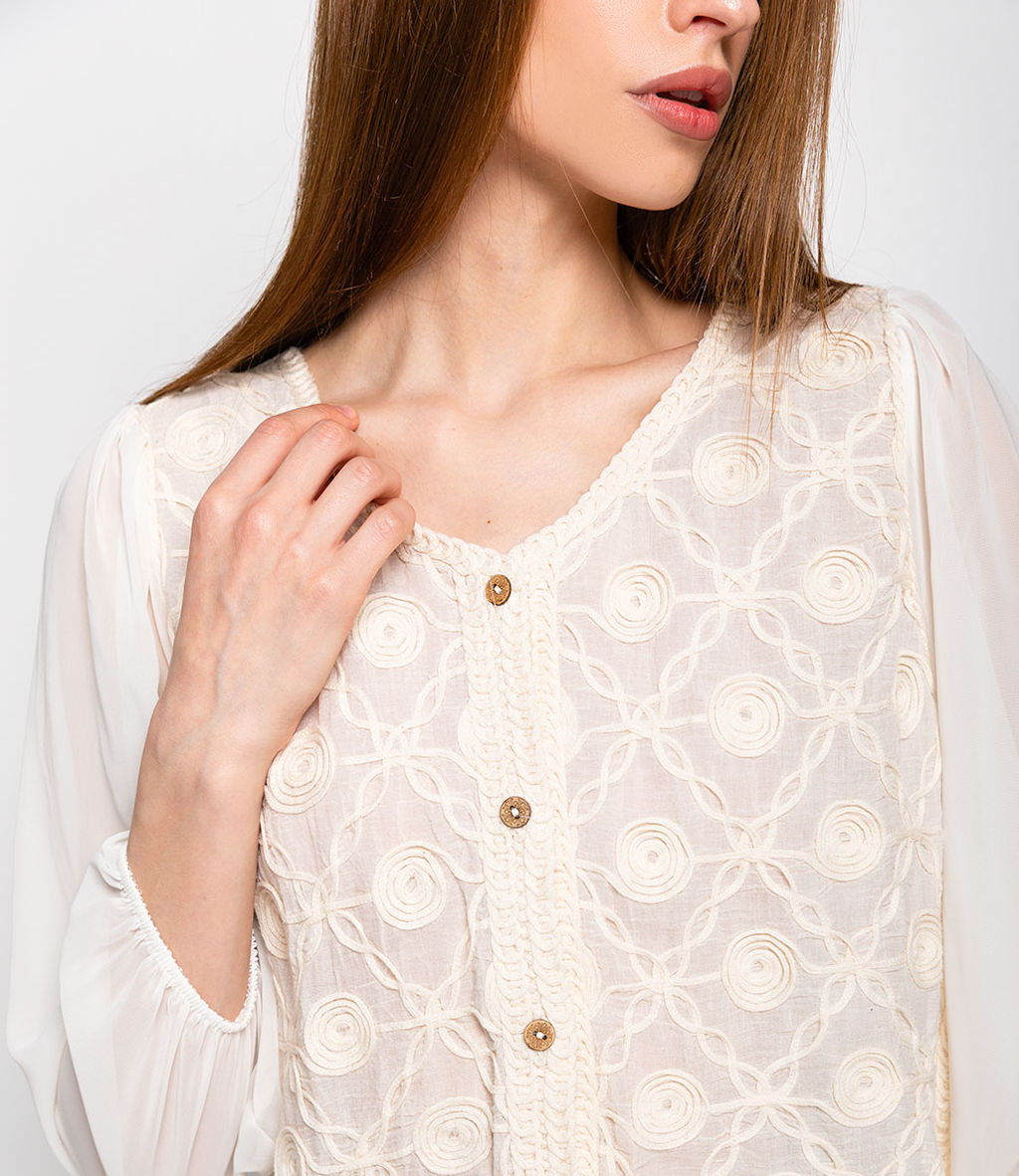 Блуза #КТ210 (7), светло-бежевый