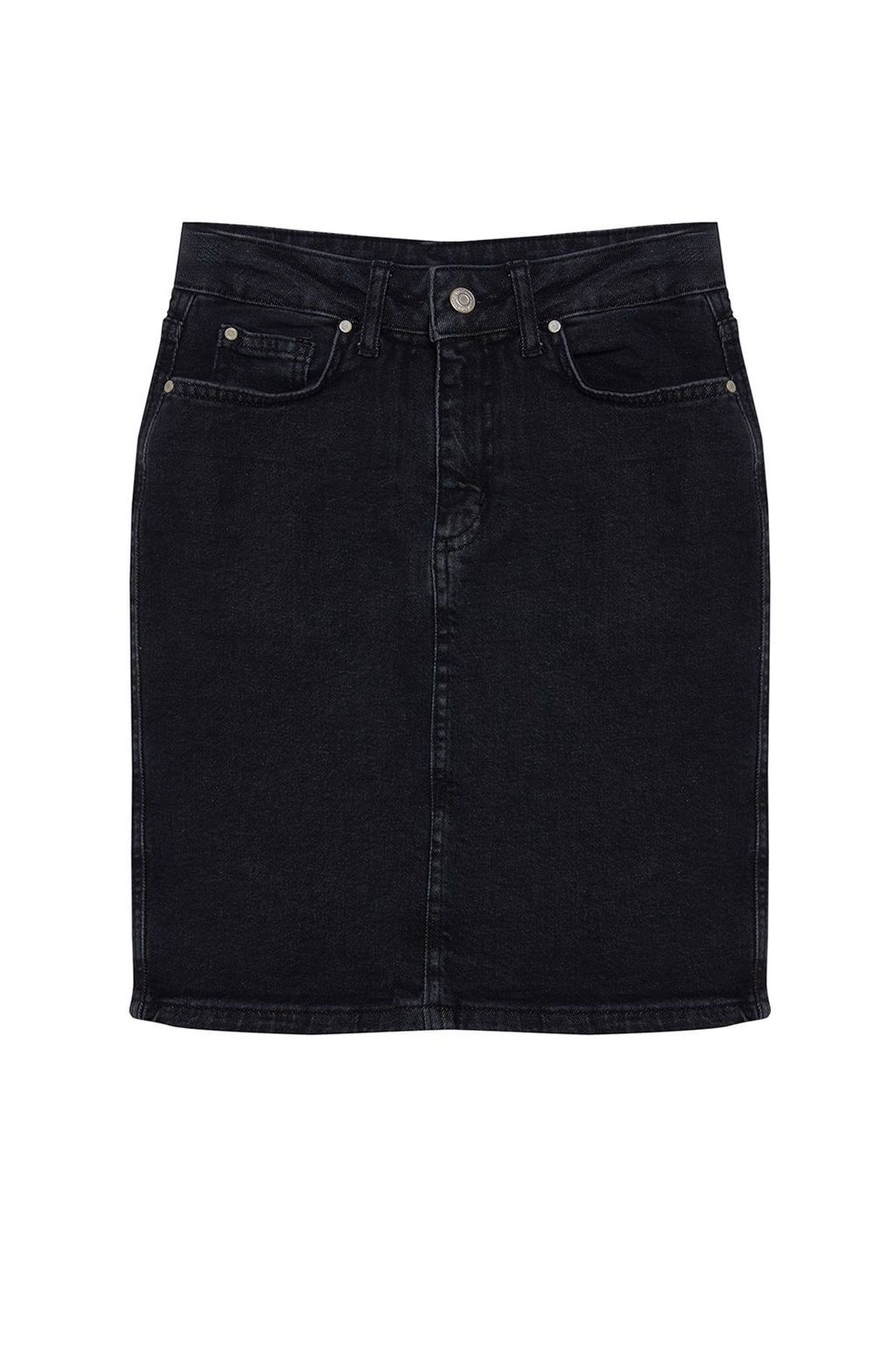 TRENDYOLMILLA Siyah Yuksek Bel Mini Denim Etek TWOSS20ET0241 фото 12