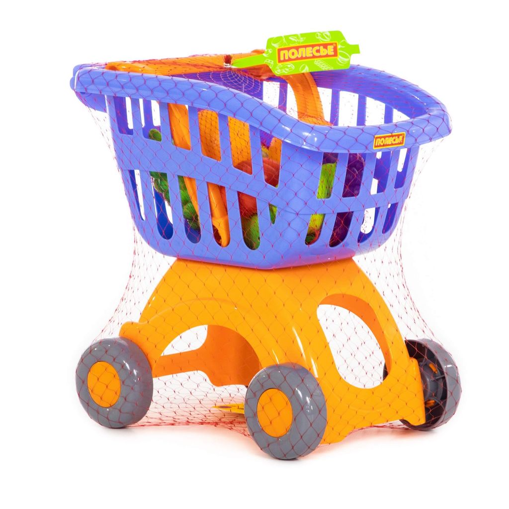 Тележка для маркета Мини + набор продуктов №15 (12 элементов) (в сеточке) - Полесье фото 10