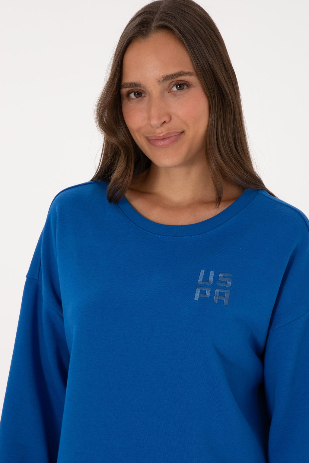 Kad_n Koyu Mavi Bisiklet Yaka Basic Sweatsh_rt Sepette S_rpriz _ndirim - U.s. polo assn фото 2