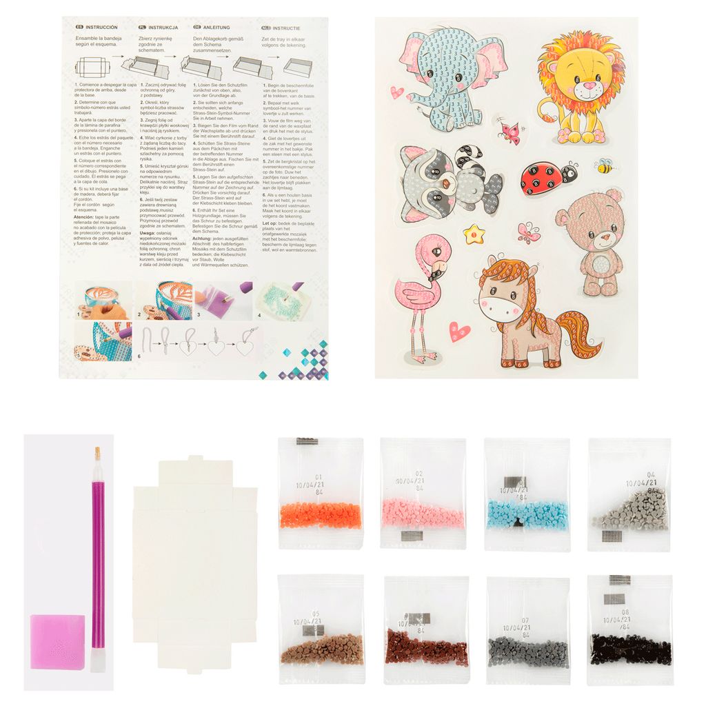 Кристальная (алмазная) мозаика ФРЕЯ ALVN-102 наклейки Веселые зверята 14 х 19.5 см