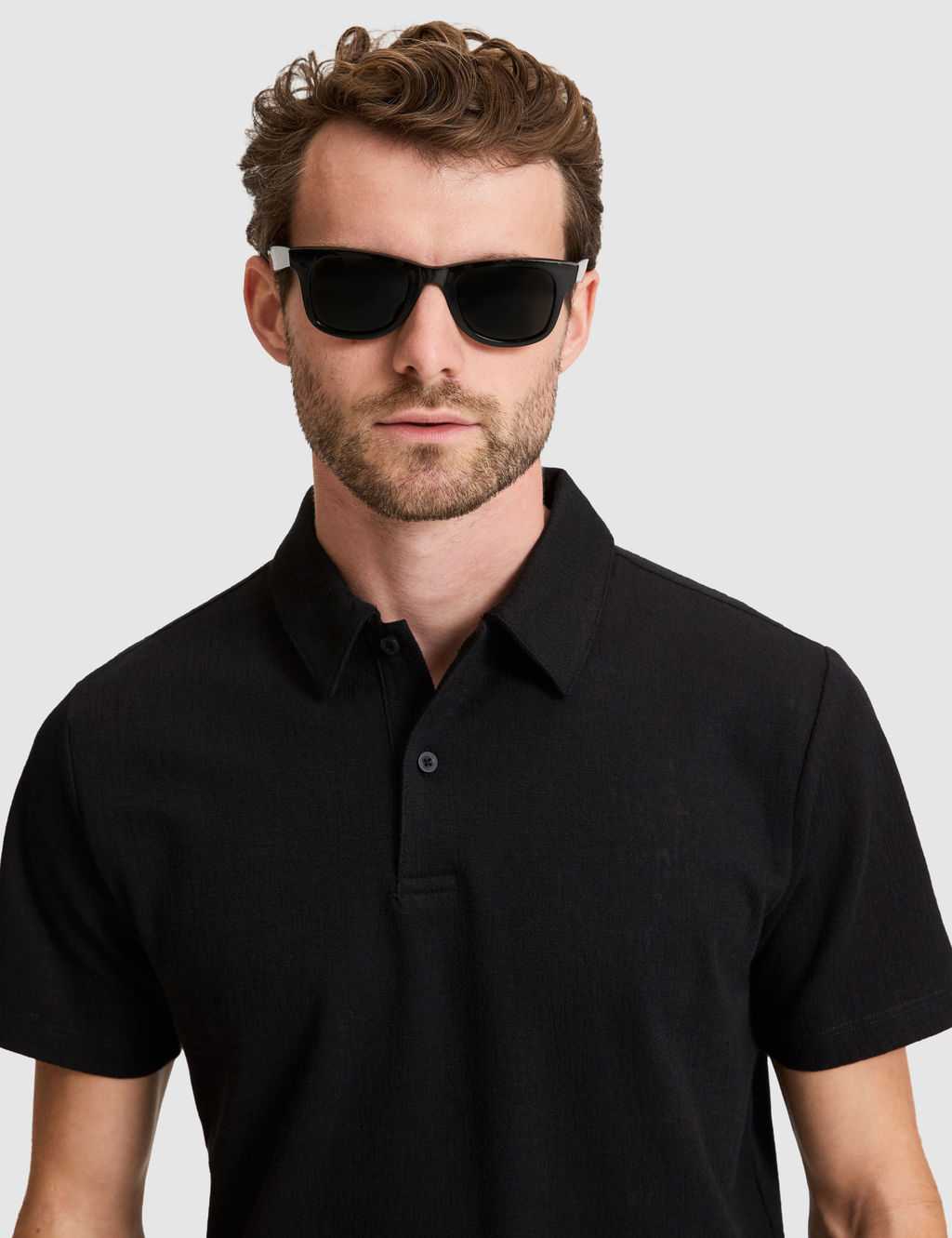 Siyah Slim Fit Polo Yaka Ti__rt