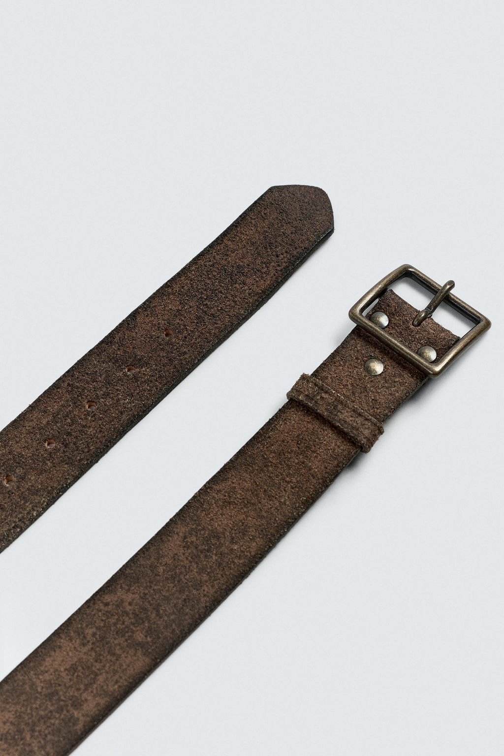 VINTAGE-EFFECT LEATHER BELT - Zara фото 8