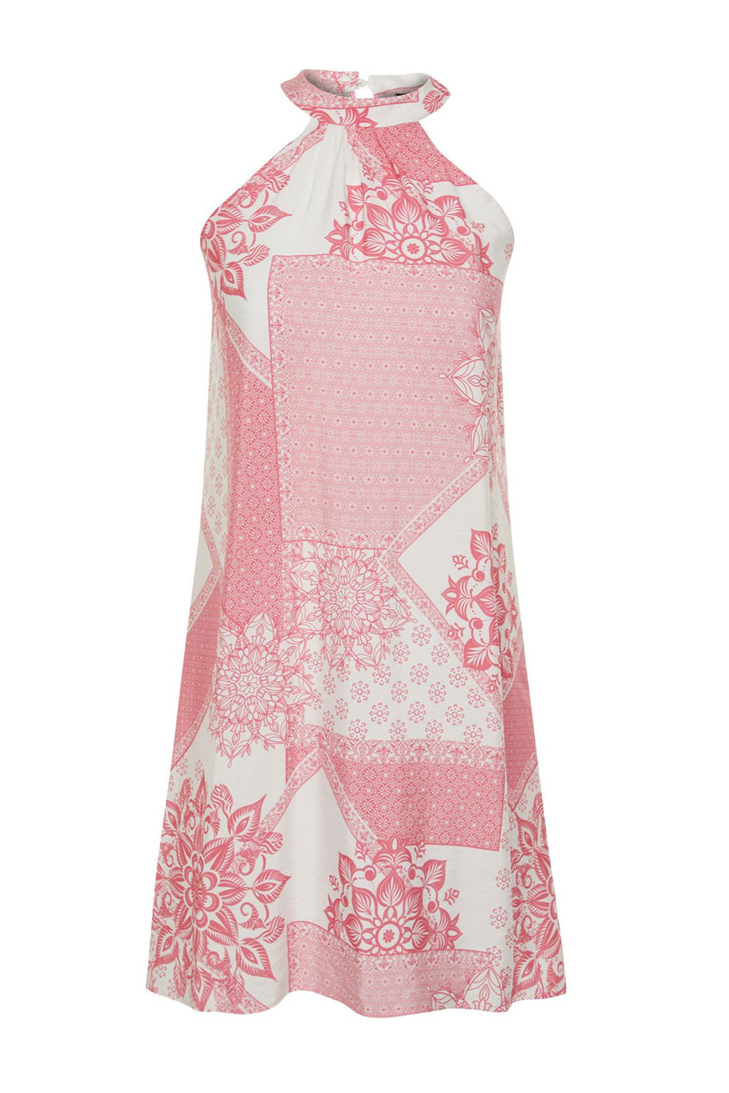 Pembe Kusakl? Cicek Desenli A Kesim Halter Yaka Mini Dokuma Elbise TWOSS24EL00711 - Trendyolmilla фото 7