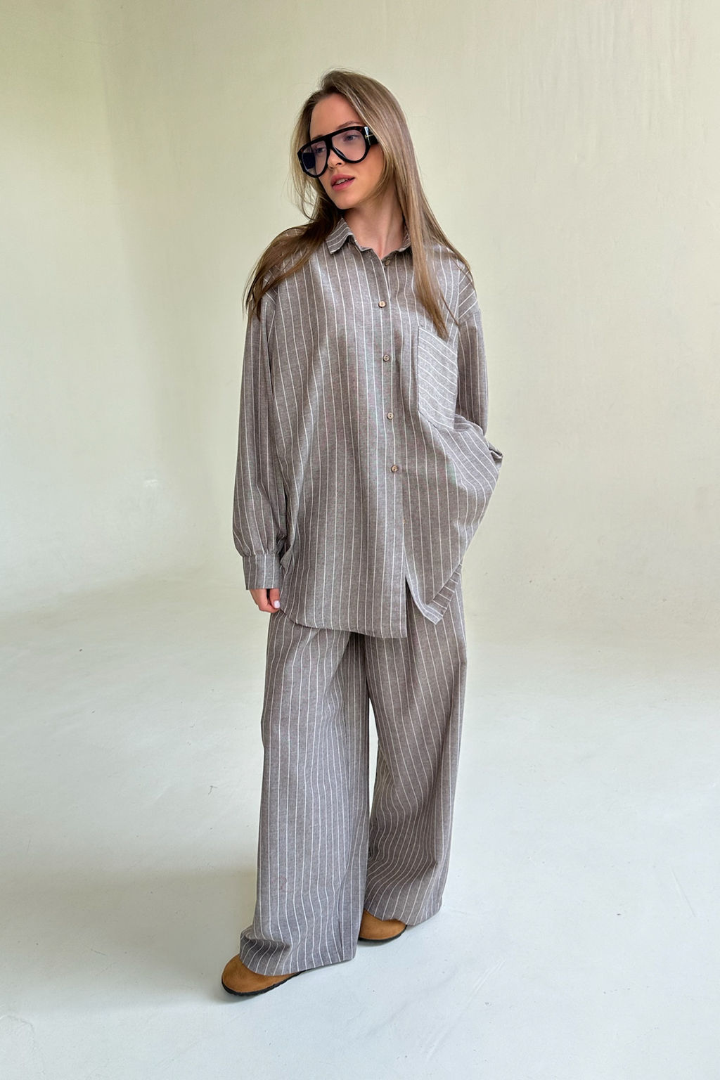 Костюм женский SET065/13/Кофе, белый - M&G all natural фото 2