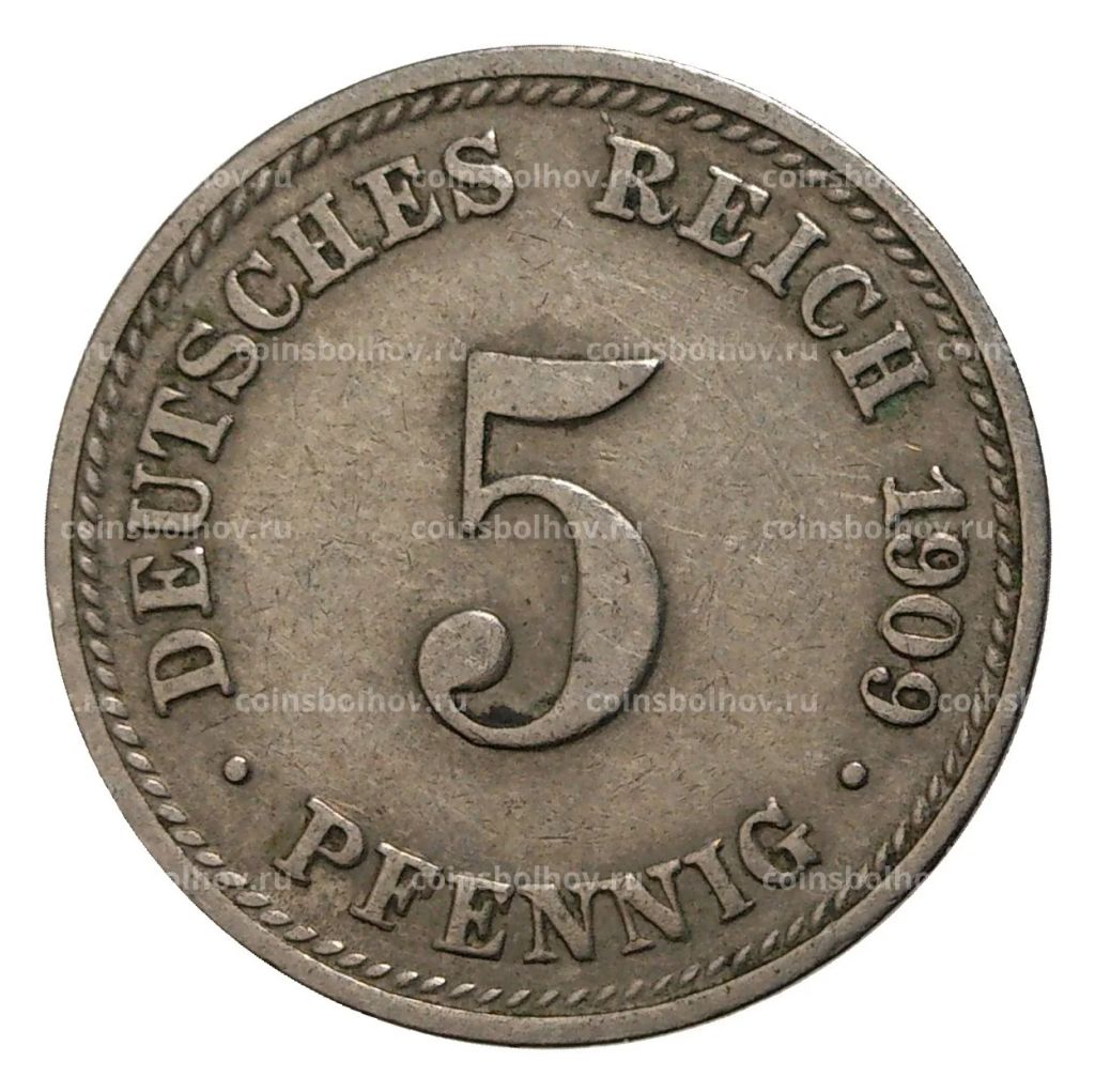 5 пфеннигов 1909 года D Германия