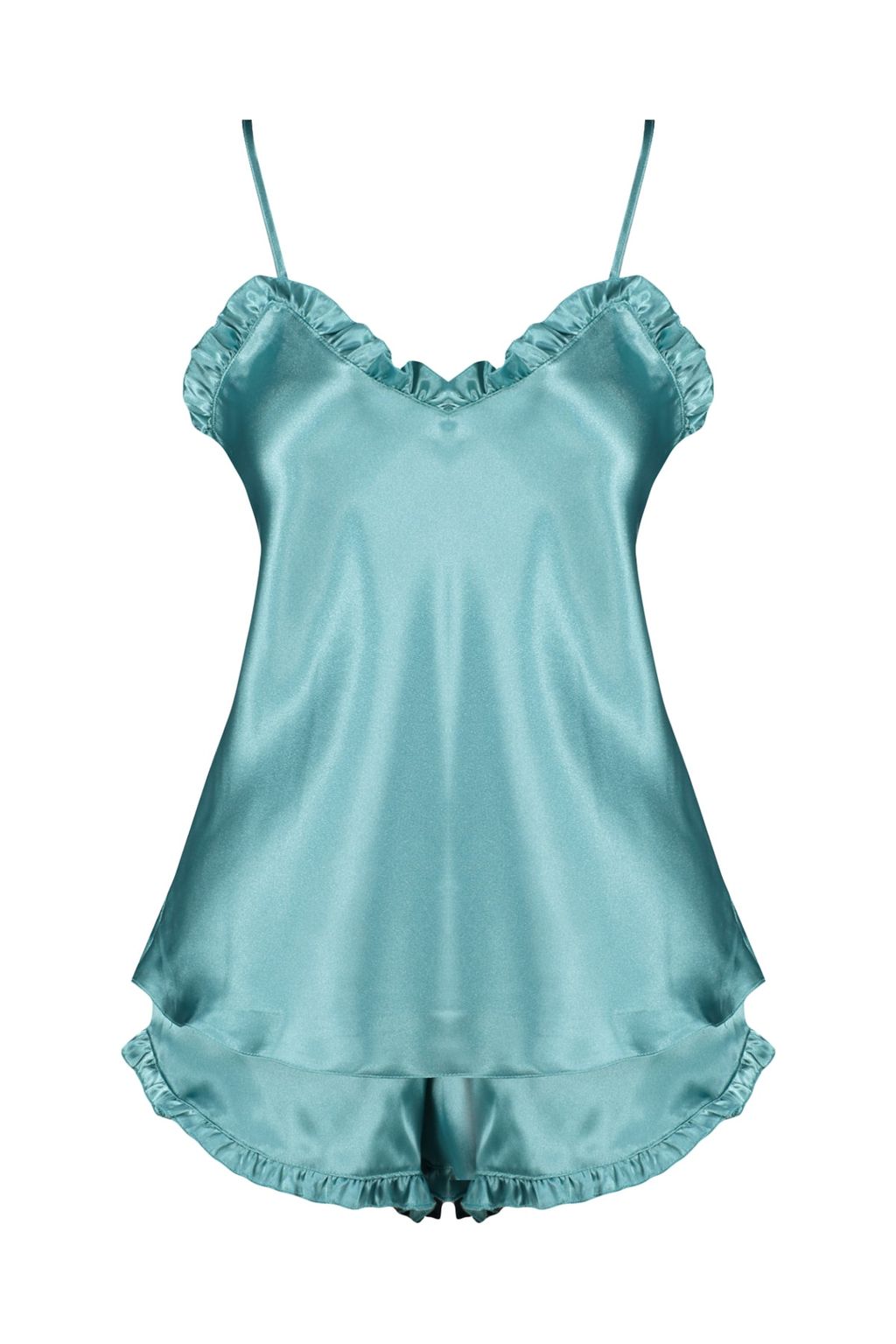 Trendyolmilla Lacivert F?rf?rl? Ip Ask?l? Saten Sortlu Dokuma Pijama Tak?m? THMSS22PT0274  фото 8