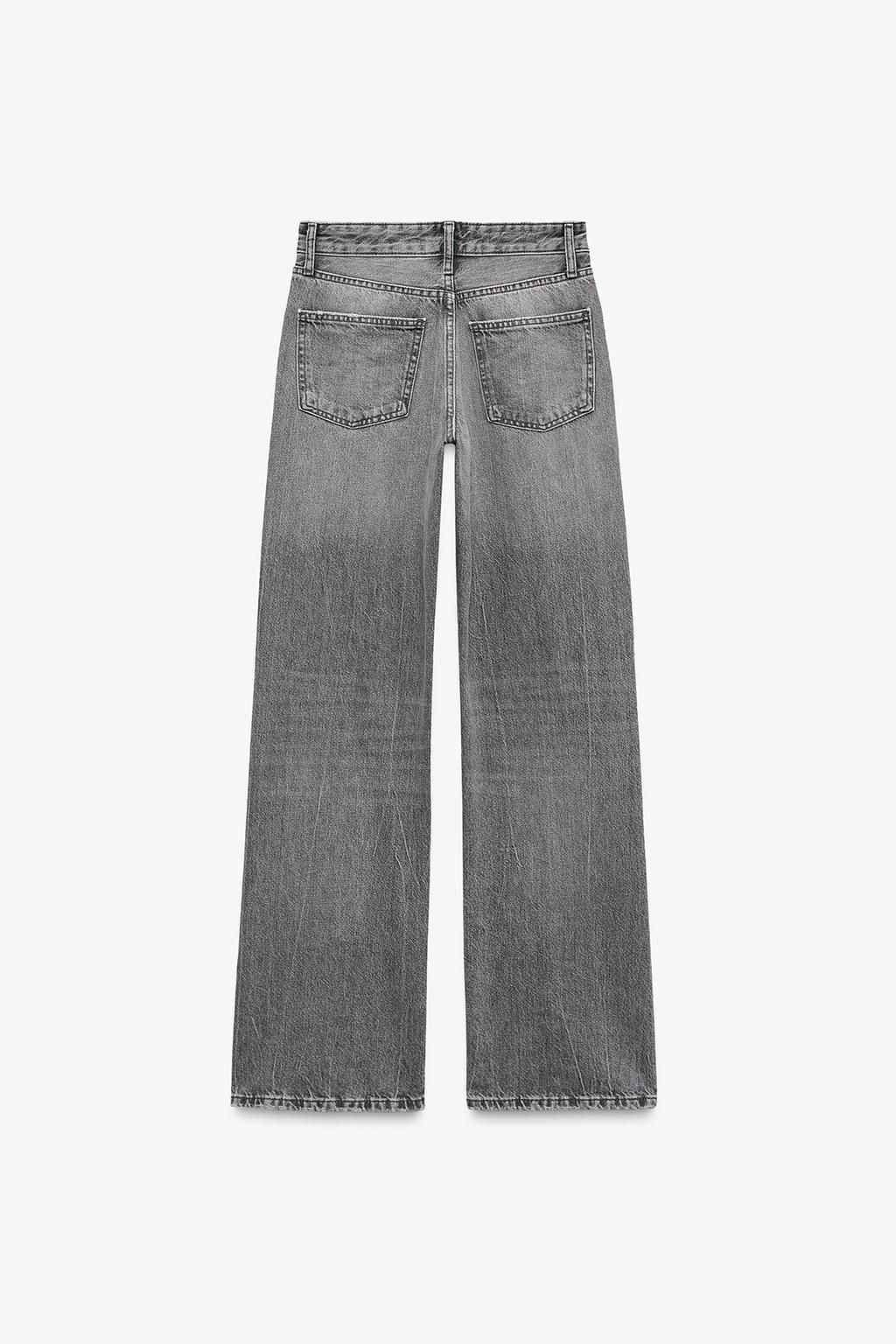 TRF WIDE-LEG MID-RISE FULL LENGTH JEANS - Zara фото 12