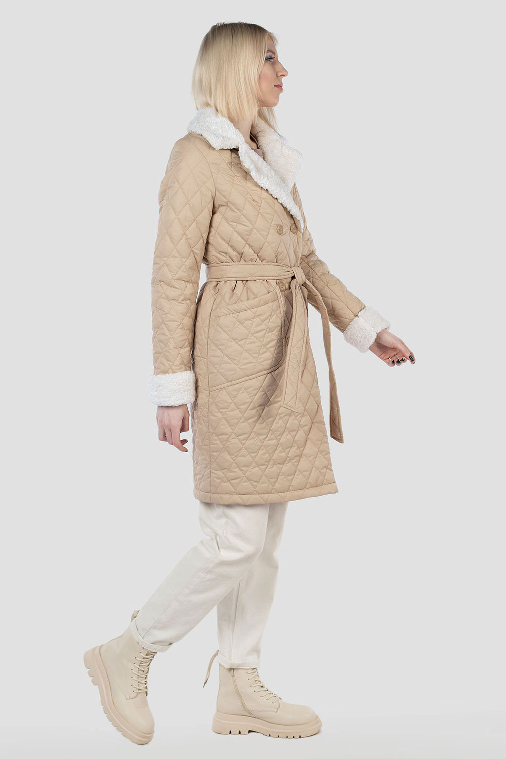 05-2140 Куртка женская зимняя (пояс) - El podio фото 5