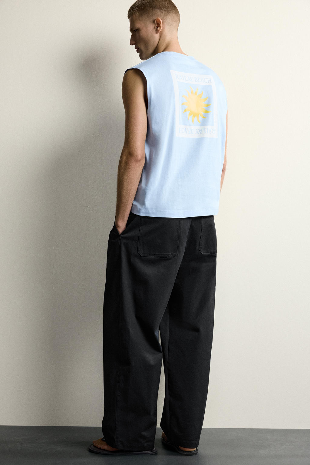 CAMISETA TANK GR?FICO SOL / Celeste - Zara фото 5