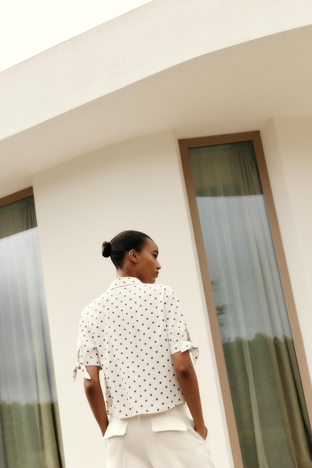 RAMIE TIE SHORT SLEEVE SHIRT - Zara фото 4