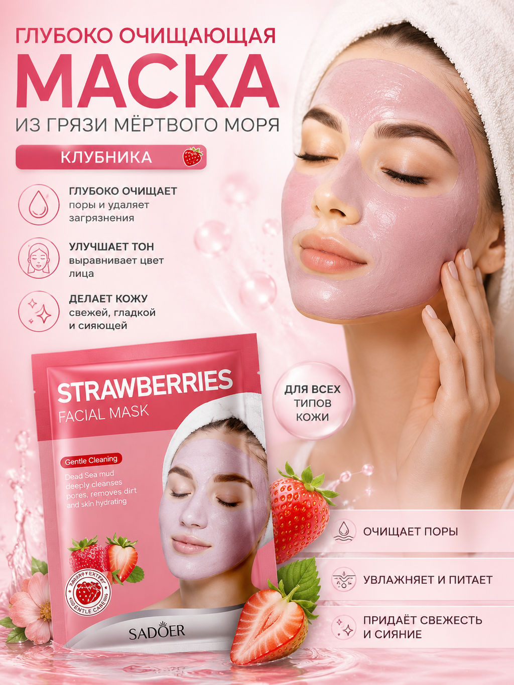 SADOER Маска косметическая Сужение пор Для зрелой кожи - BQB фото 5