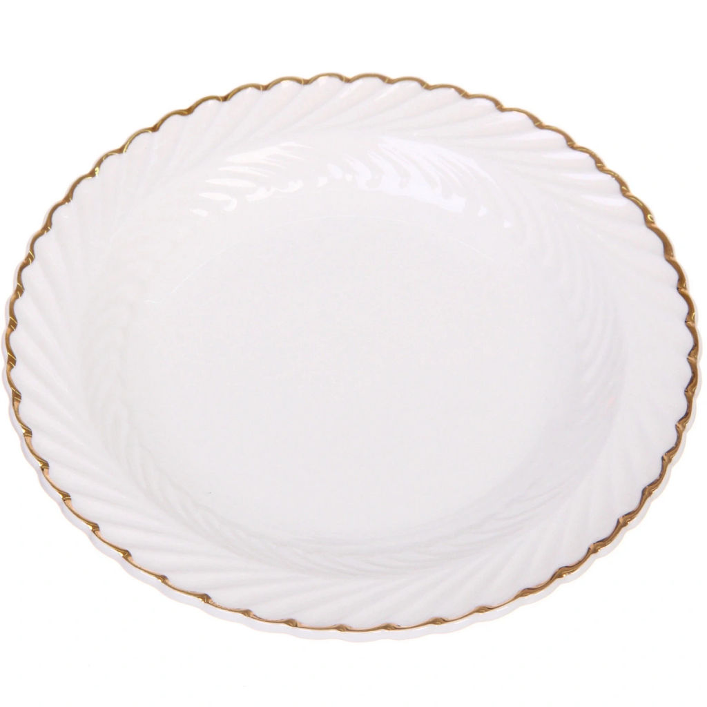 Чайная пара "Верона" (кружка 230мл, блюдце) белая с золотой каймой