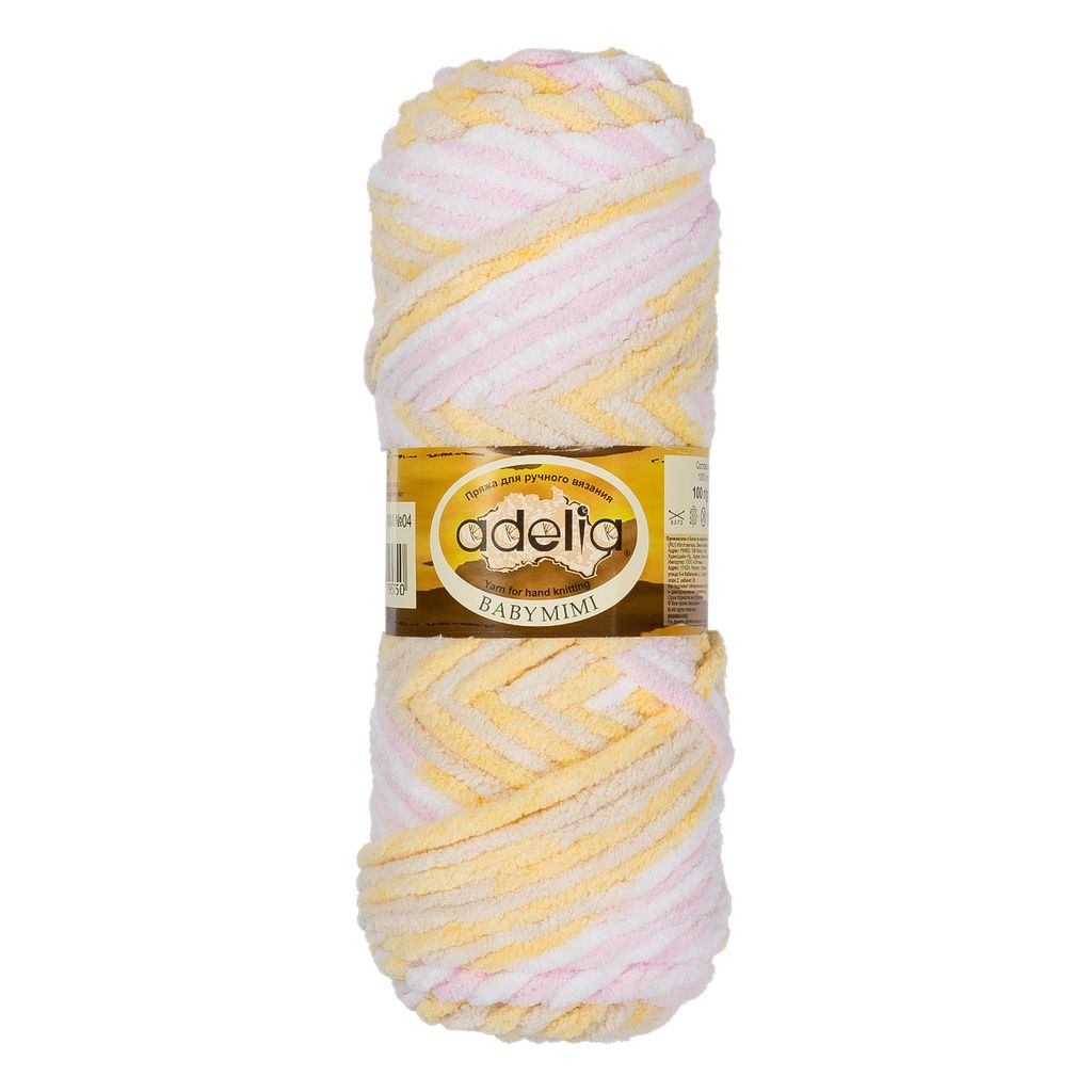 Пряжа ADELIA BABY MIMI 100% полиэстер 5 шт. х 100 г 80 м 4 м