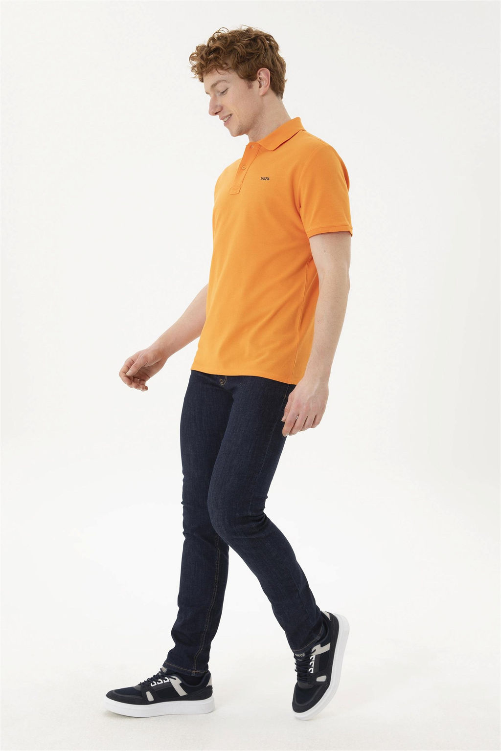 Мужская оранжевая базовая футболка - U.s. polo assn фото 4